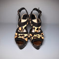 Christian Dior Leopard Pony Hair Wood Platform Heels