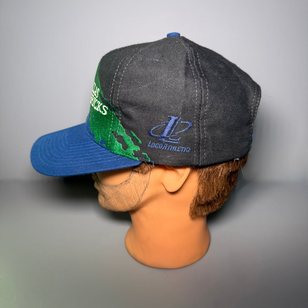 90s NBA Dallas Mavericks Splash Snapback Cap (Black Dome)
