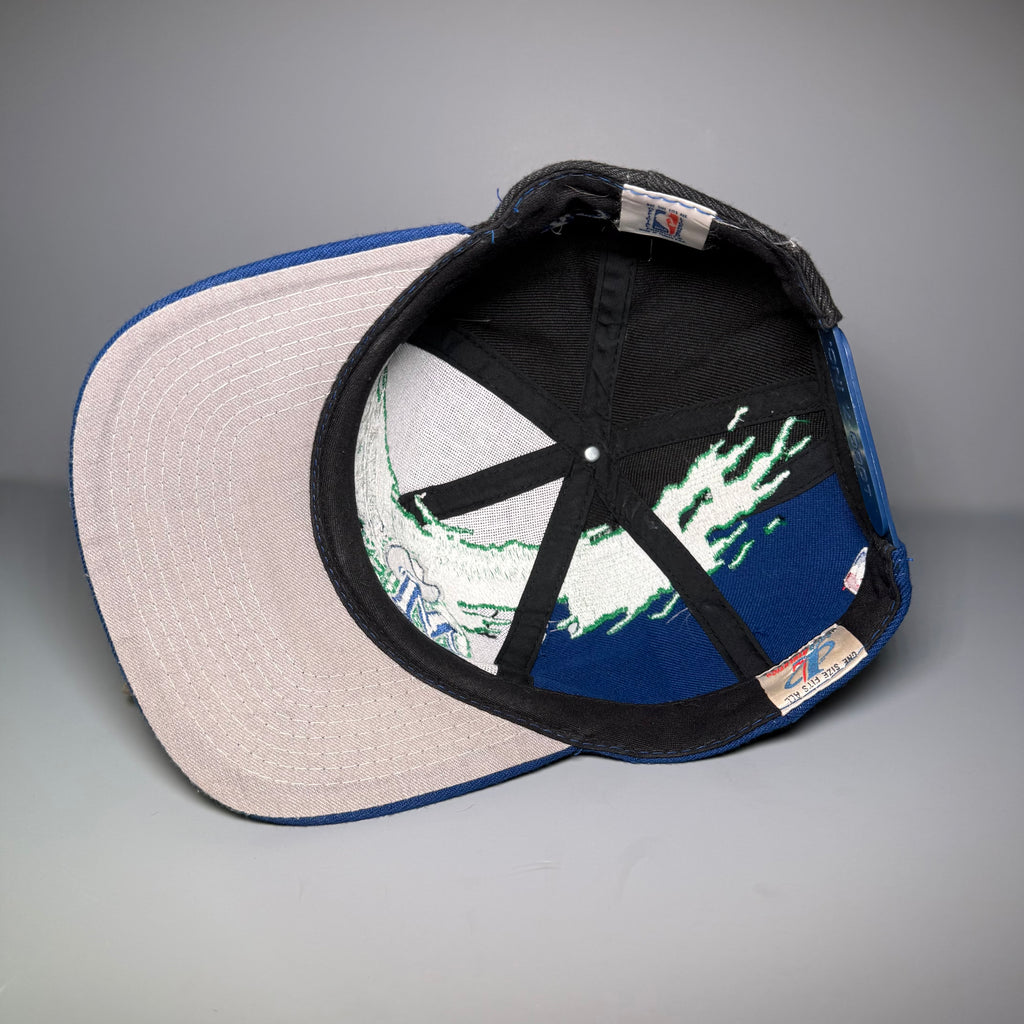 90s NBA Dallas Mavericks Splash Snapback Cap (Black Dome)