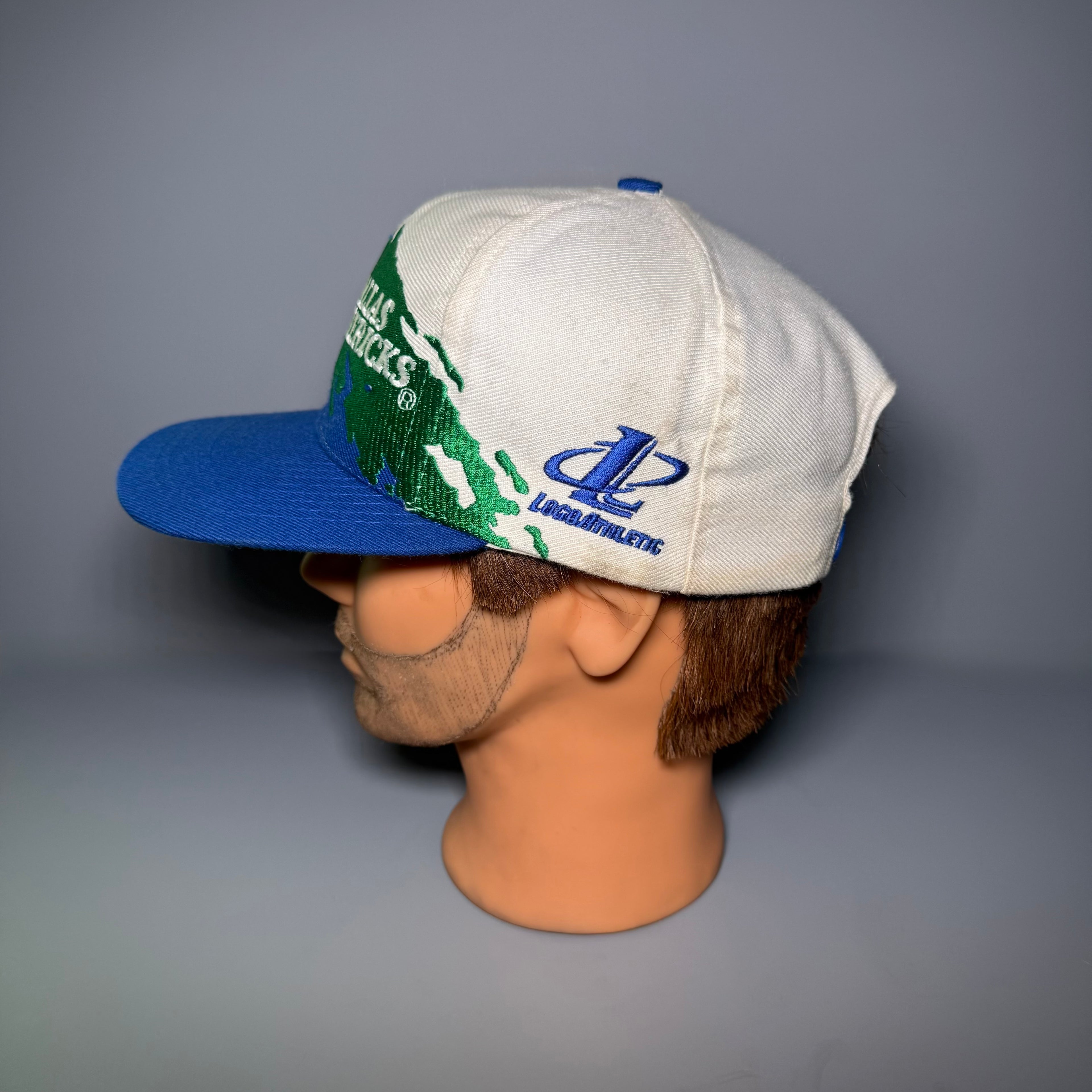 90s NBA Dallas Mavericks Splash Snapback Cap (White dome)