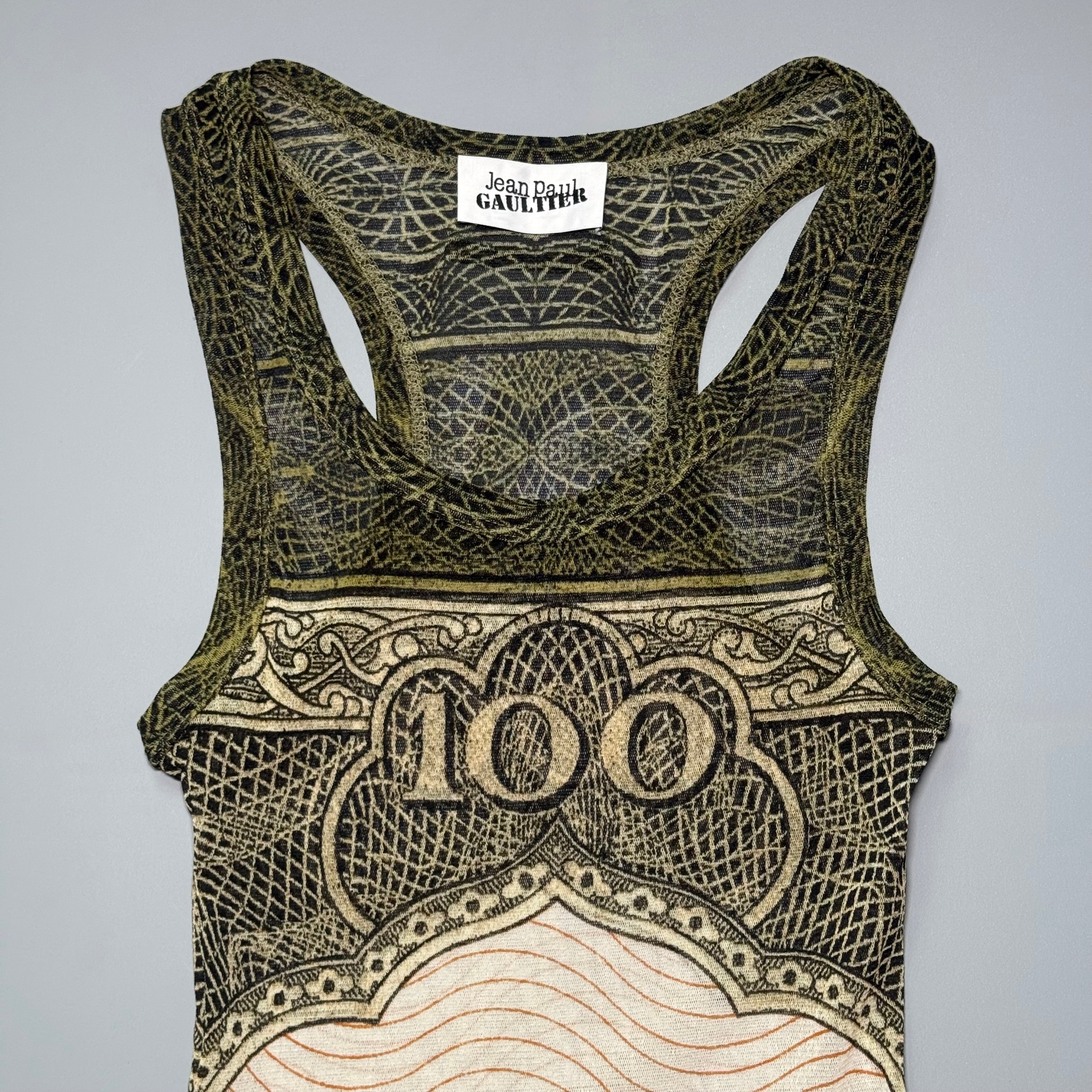 2022 Jean Paul Gaultier Cartouche Mesh Tank Top