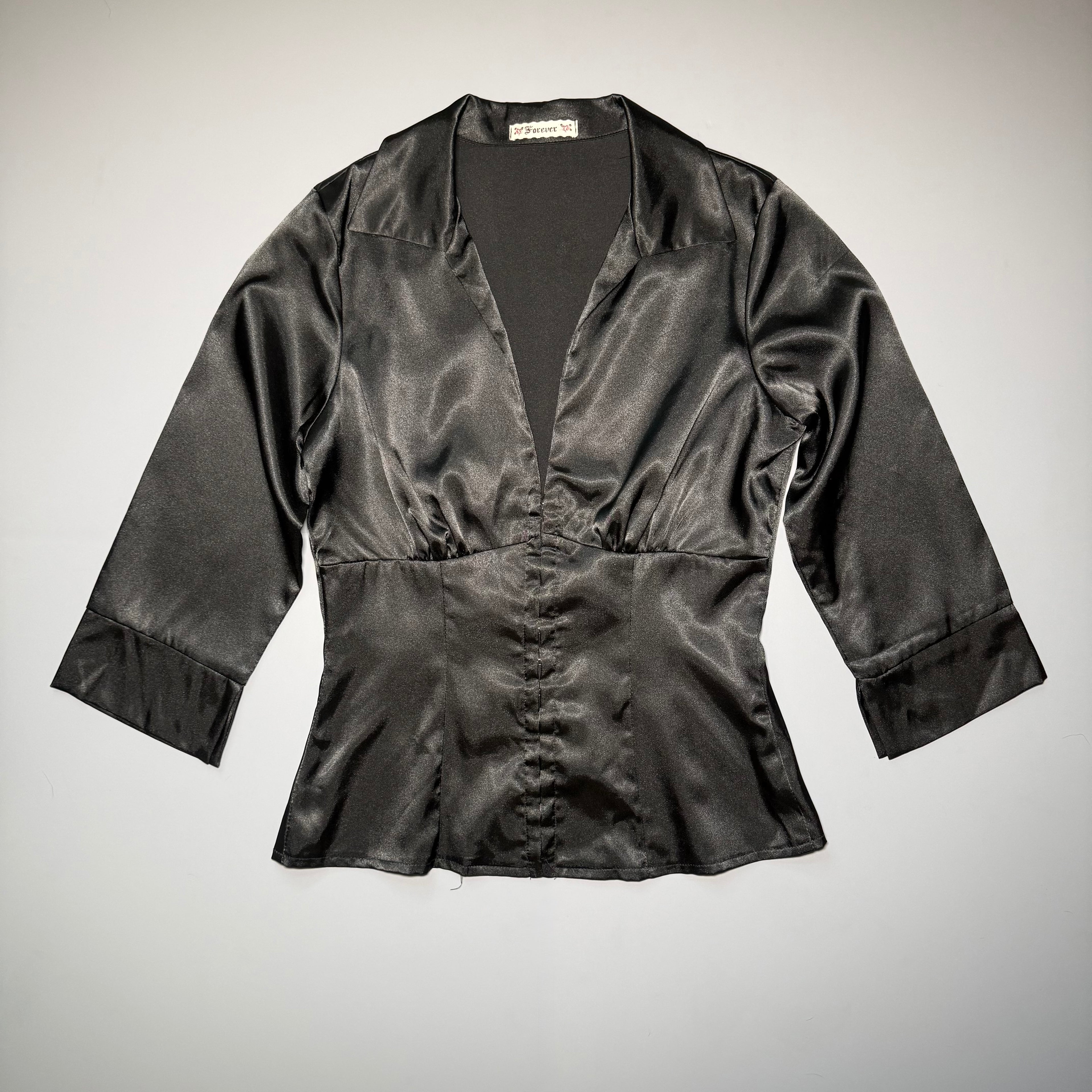 Y2K Forever 21 Satin Hook & Eye Blouse