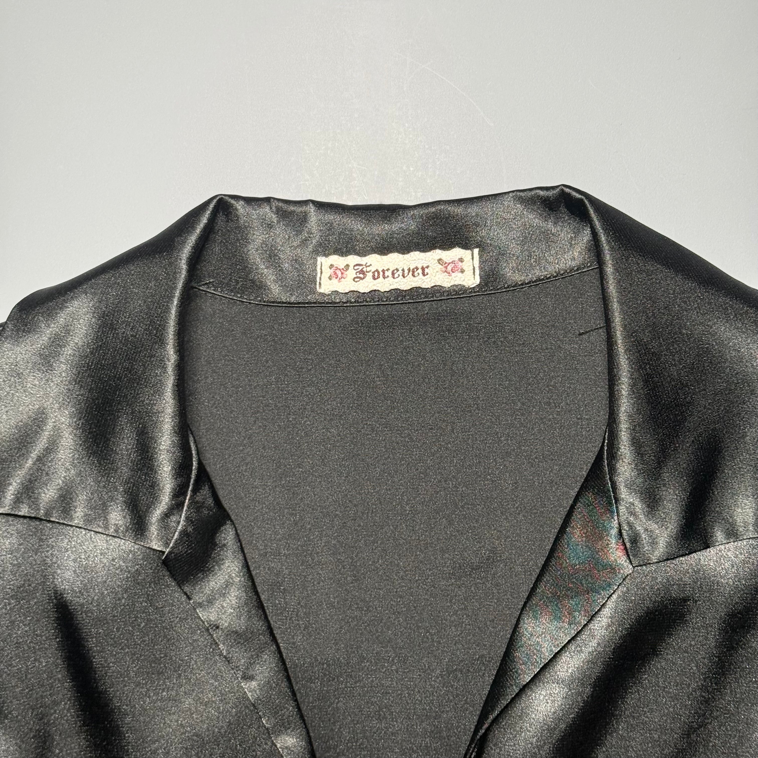 Y2K Forever 21 Satin Hook & Eye Blouse