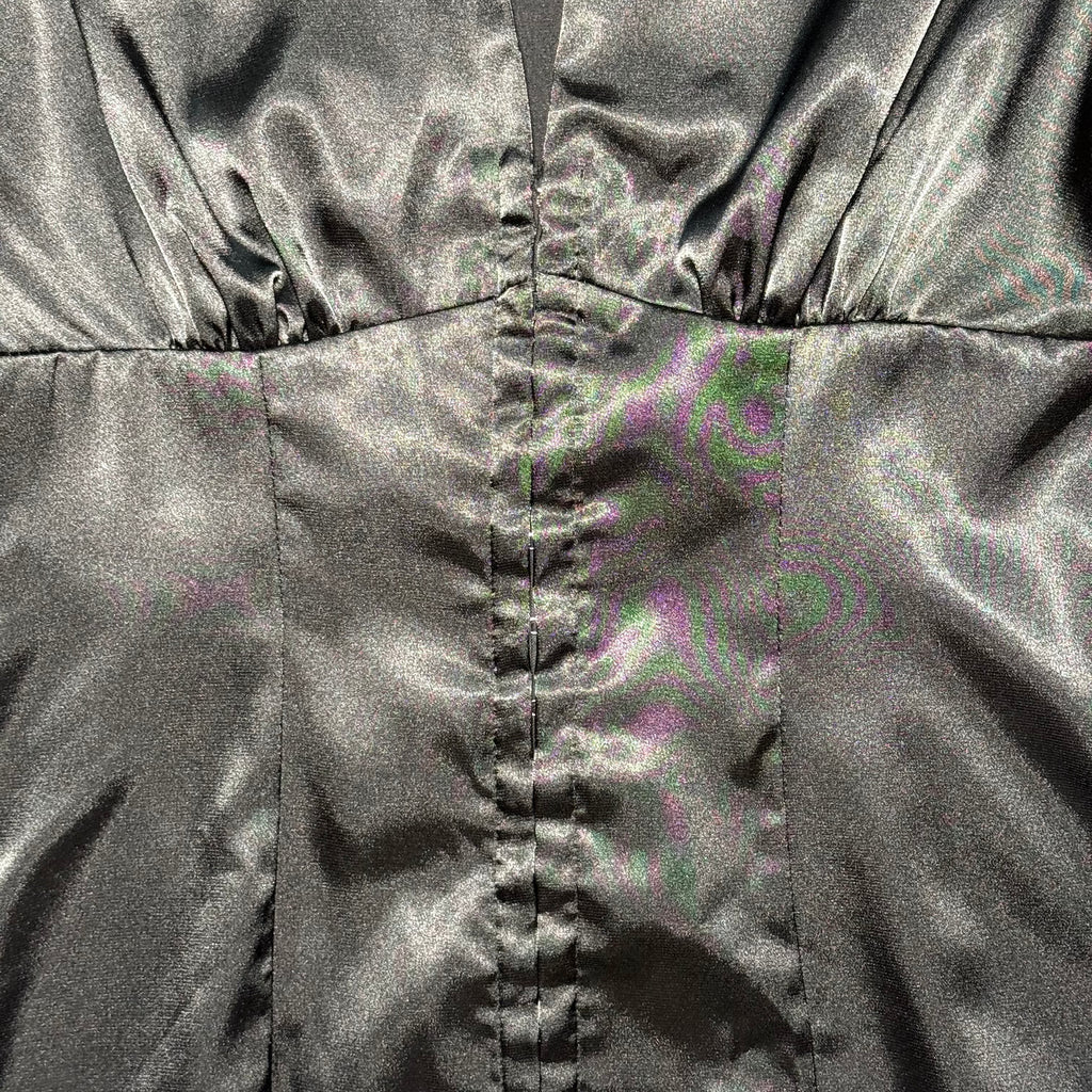 Y2K Forever 21 Satin Hook & Eye Blouse