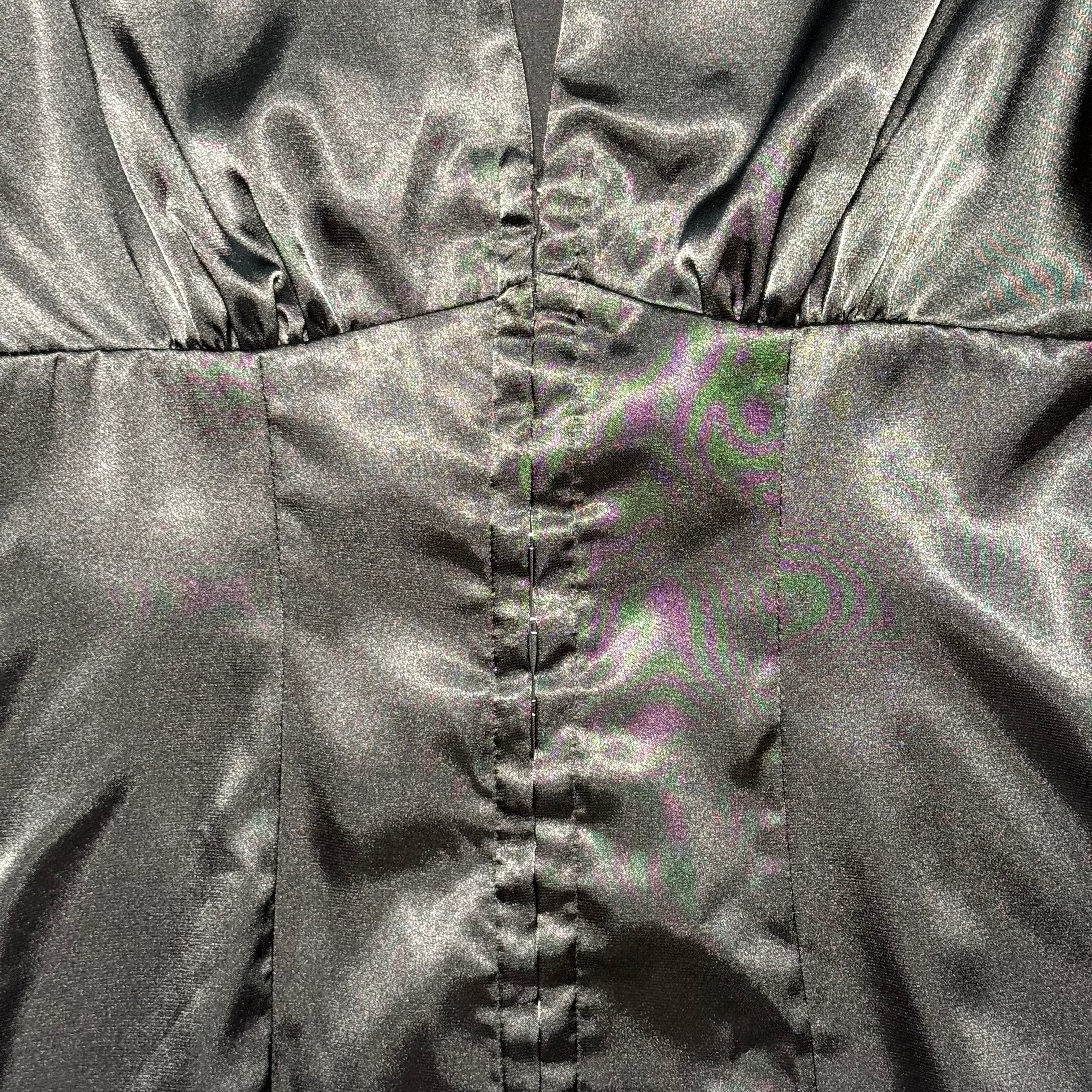 Y2K Forever 21 Satin Hook & Eye Blouse