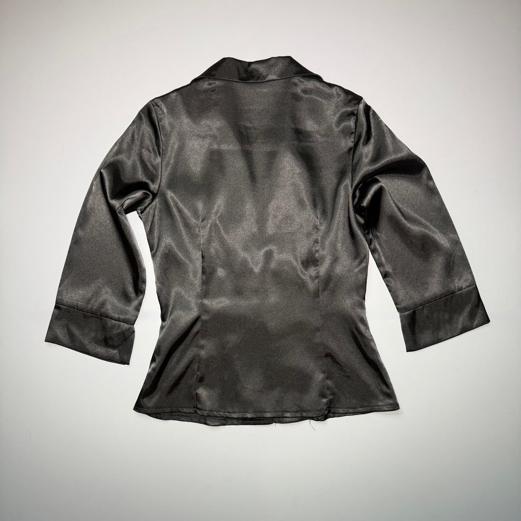 Y2K Forever 21 Satin Hook & Eye Blouse