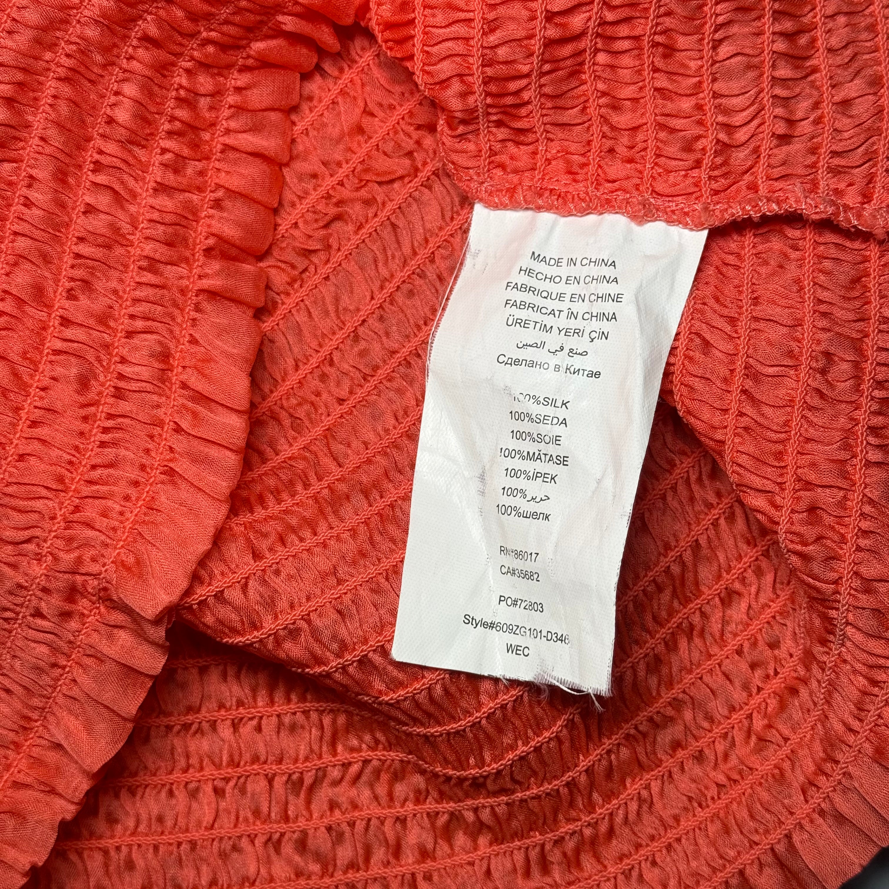 Rare Vintage Bebe Silk Rosette Smocked Top