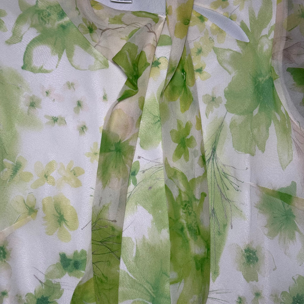 Worthington 100% Silk Floral Tie-Neck Blouse