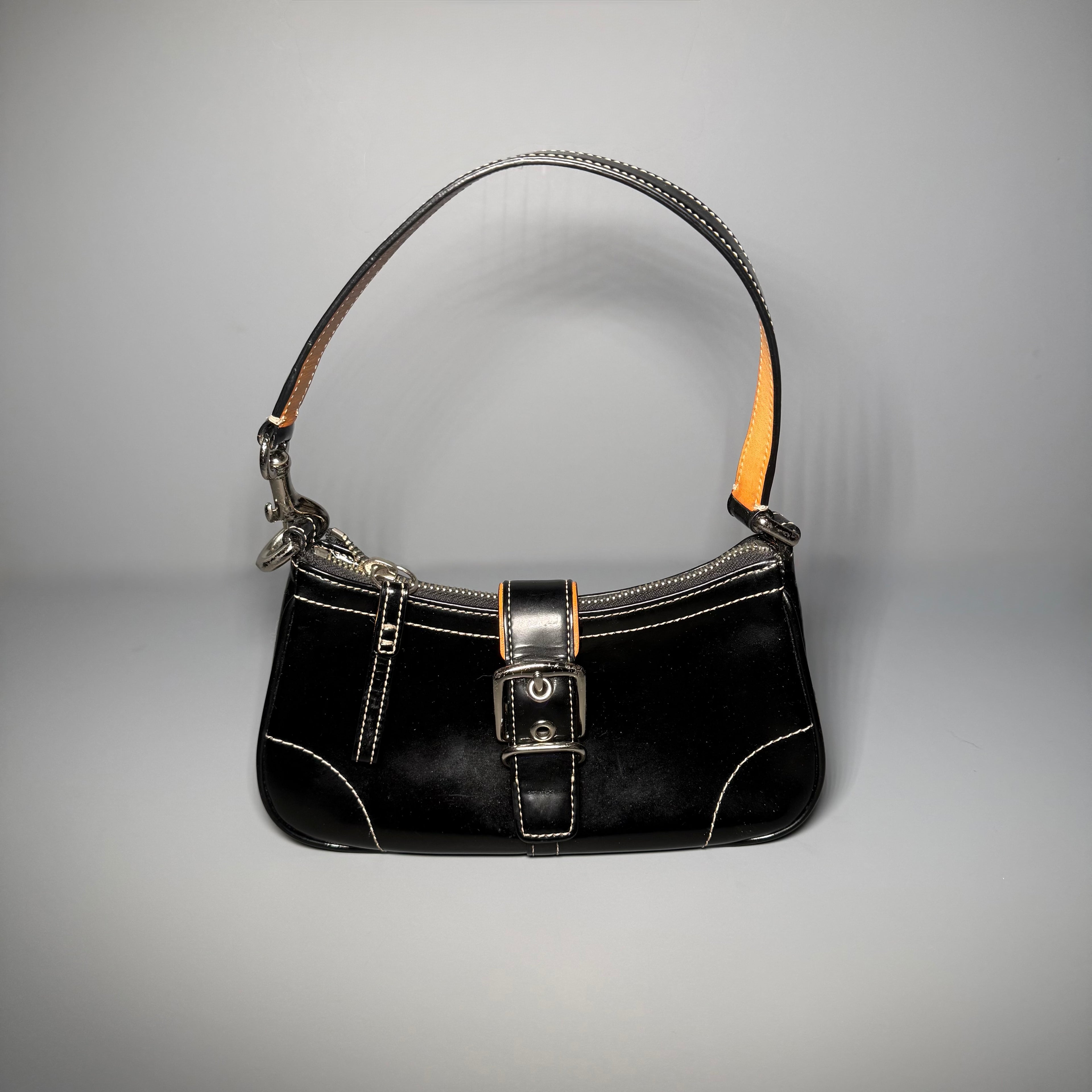 Coach Patent Leather Buckle Demi Bag