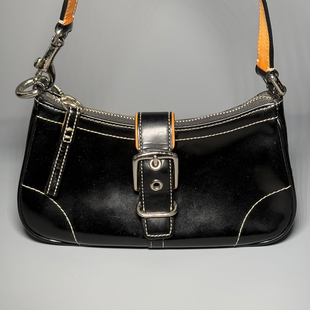 Coach Patent Leather Buckle Demi Bag