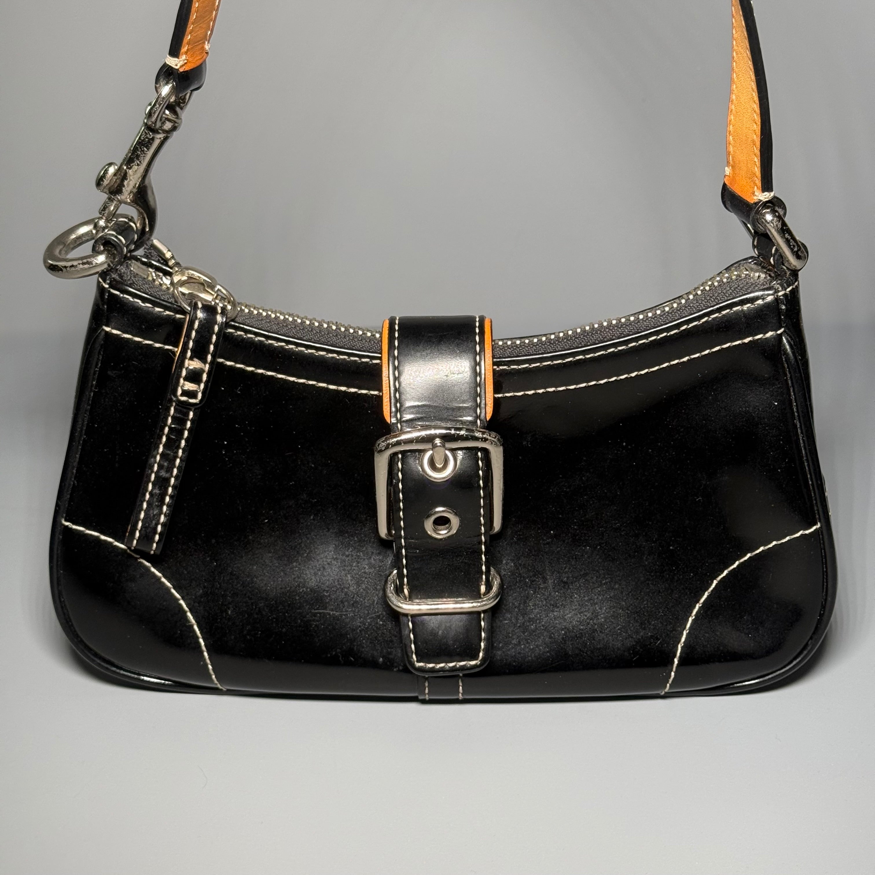Coach Patent Leather Buckle Demi Bag