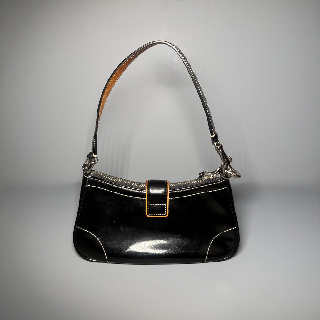 Coach Patent Leather Buckle Demi Bag