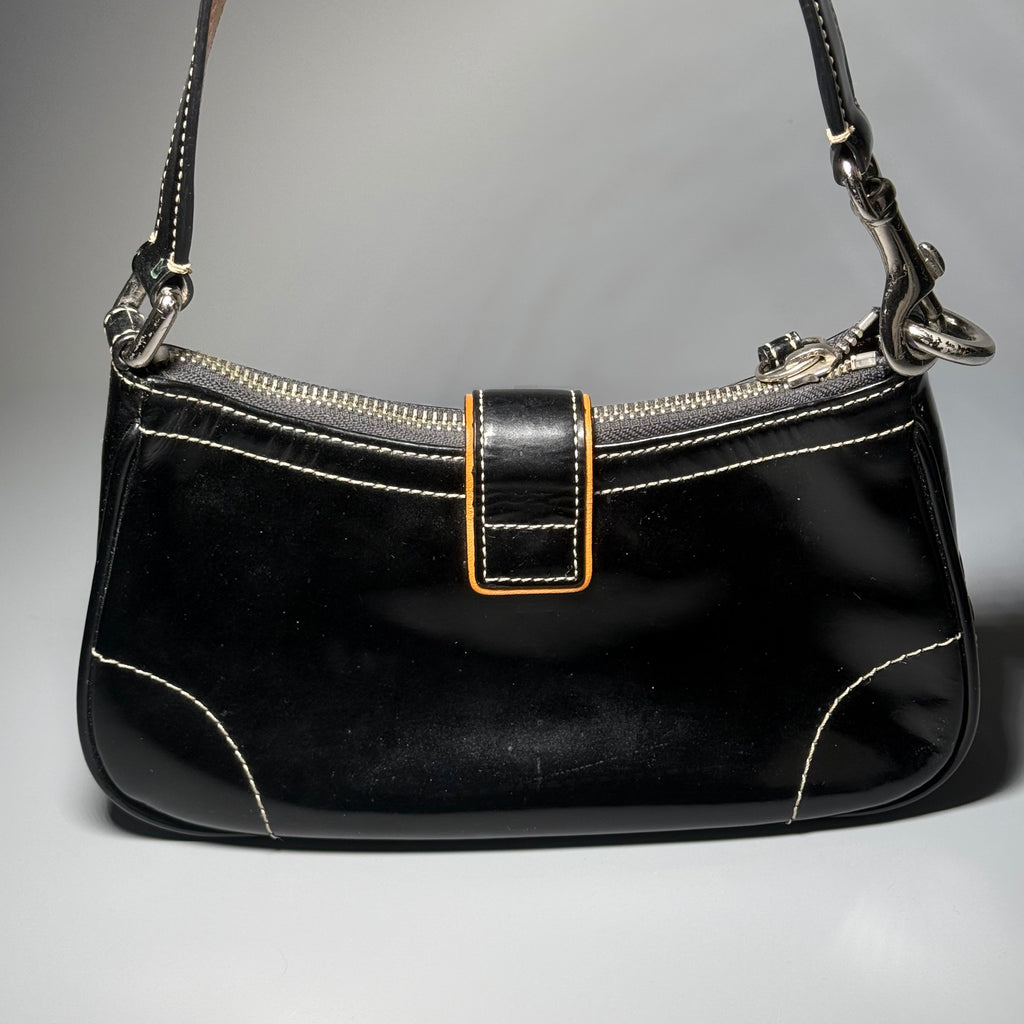 Coach Patent Leather Buckle Demi Bag