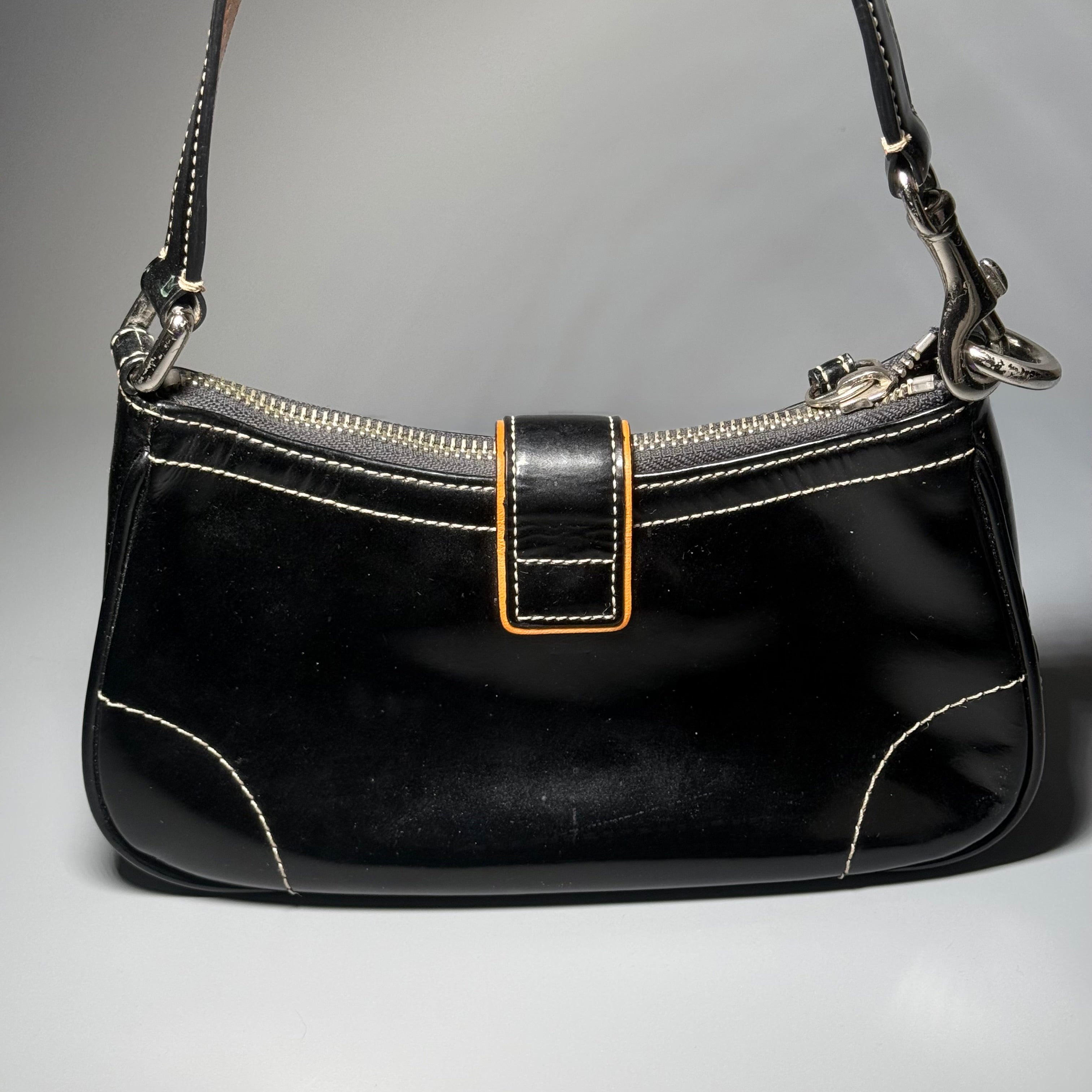 Coach Patent Leather Buckle Demi Bag