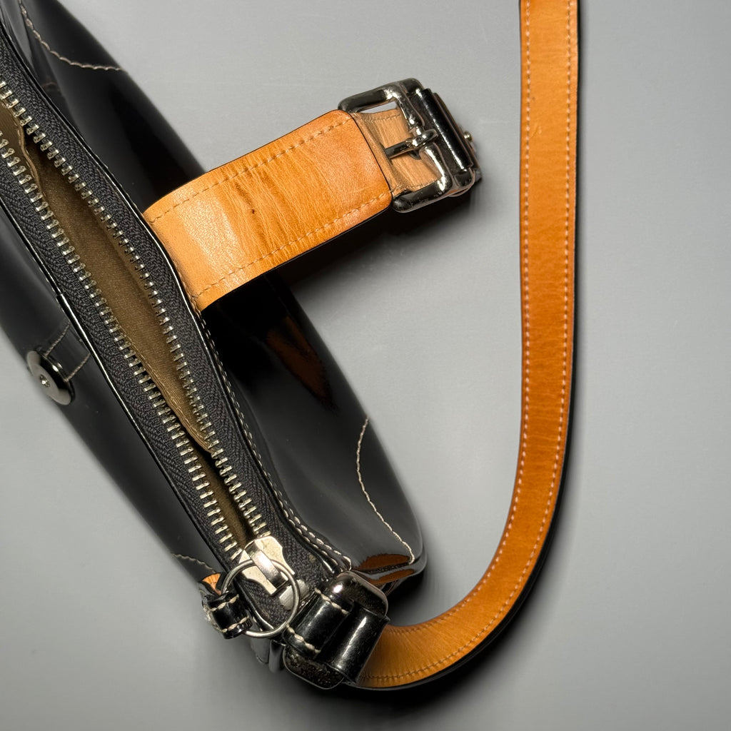 Coach Patent Leather Buckle Demi Bag