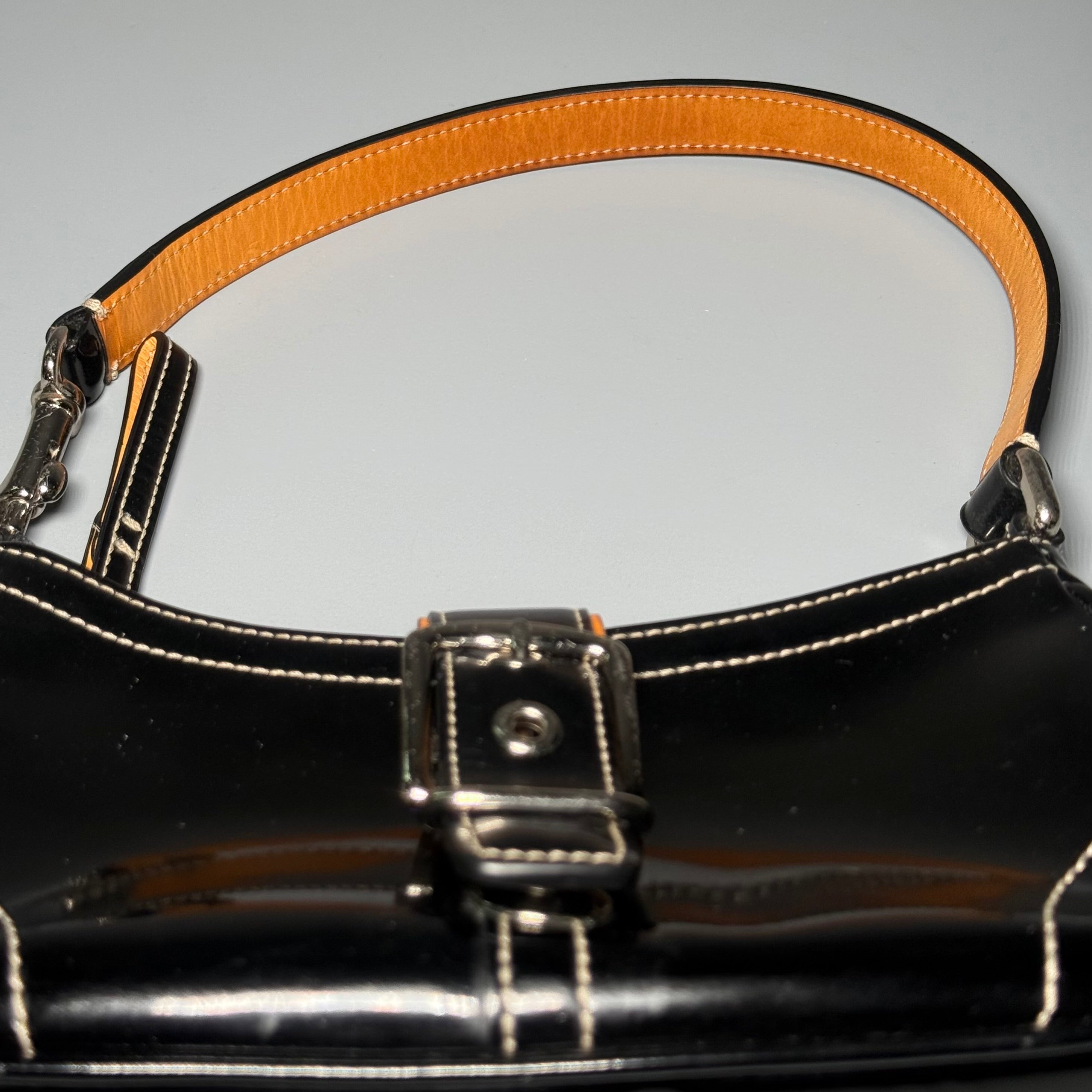 Coach Patent Leather Buckle Demi Bag
