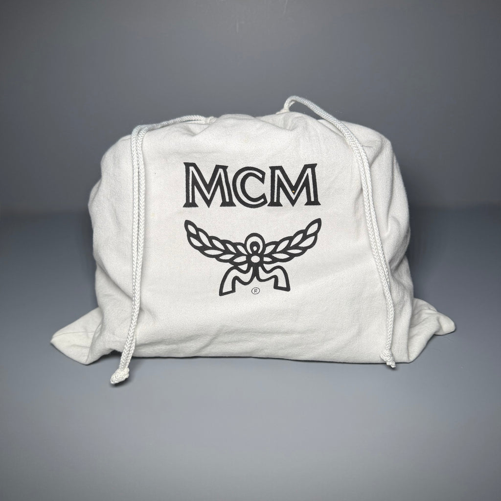 MCM Cognac Visetos Studded Small Shoulder Bag