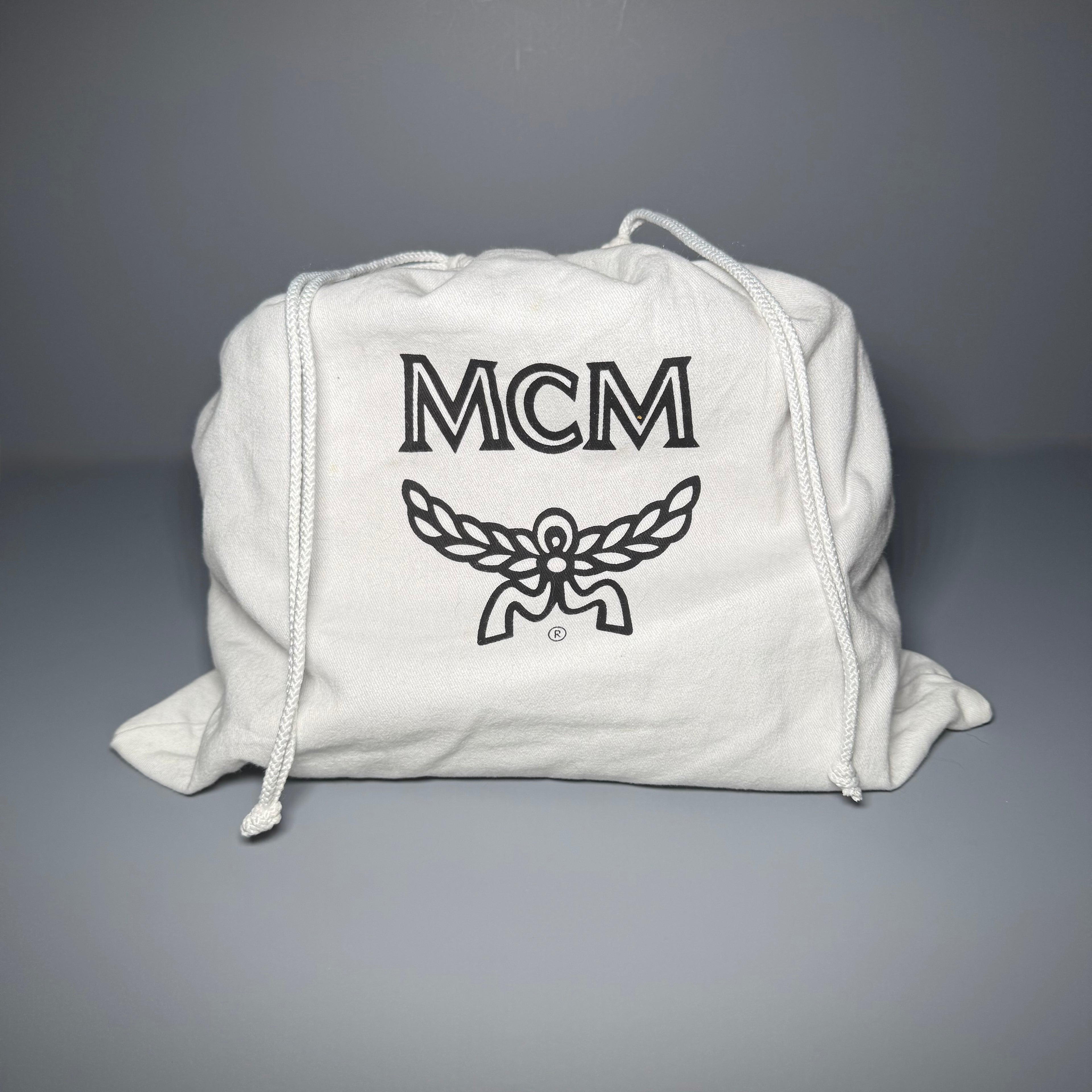 MCM Cognac Visetos Studded Small Shoulder Bag