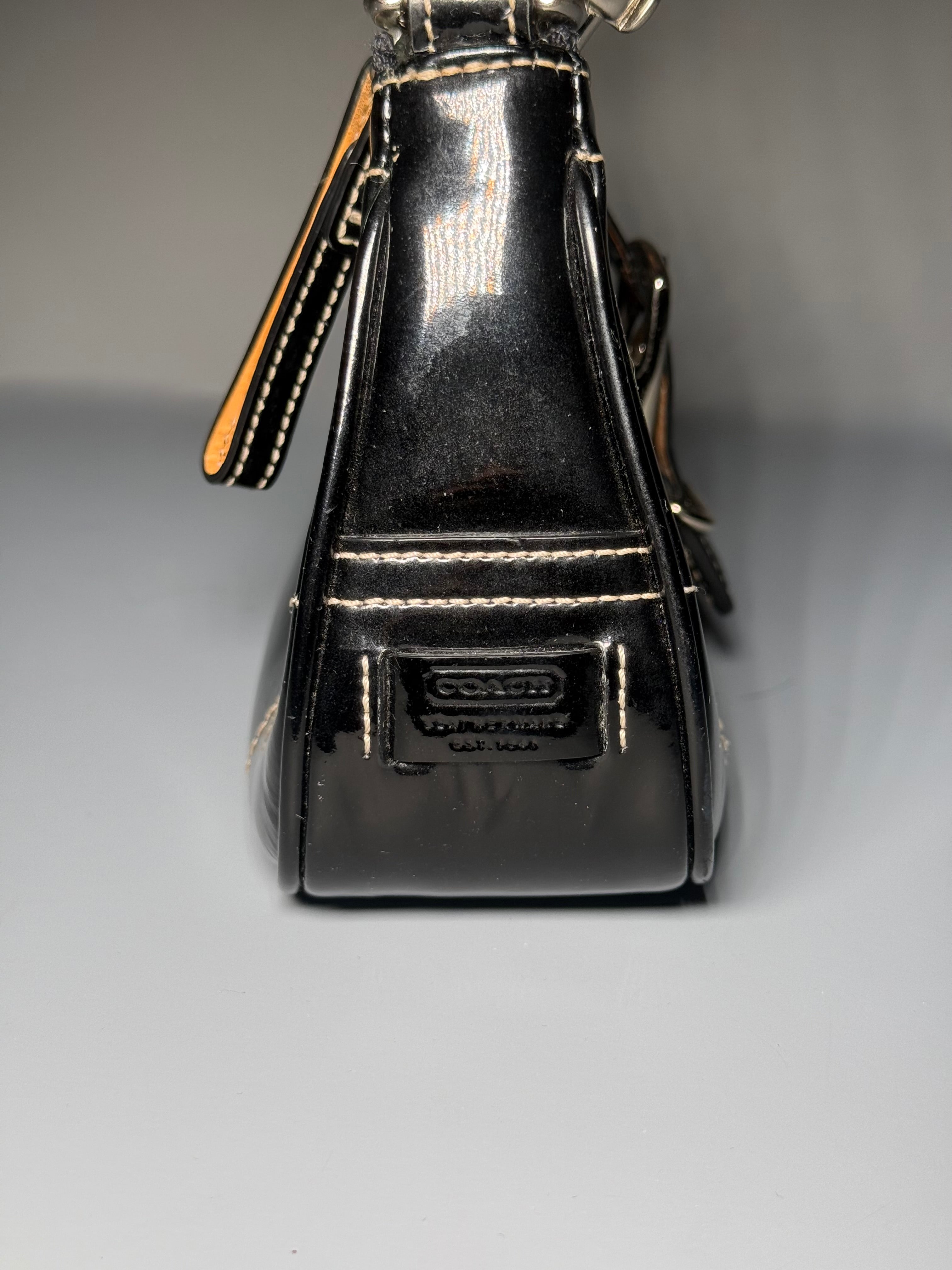 Coach Patent Leather Buckle Demi Bag