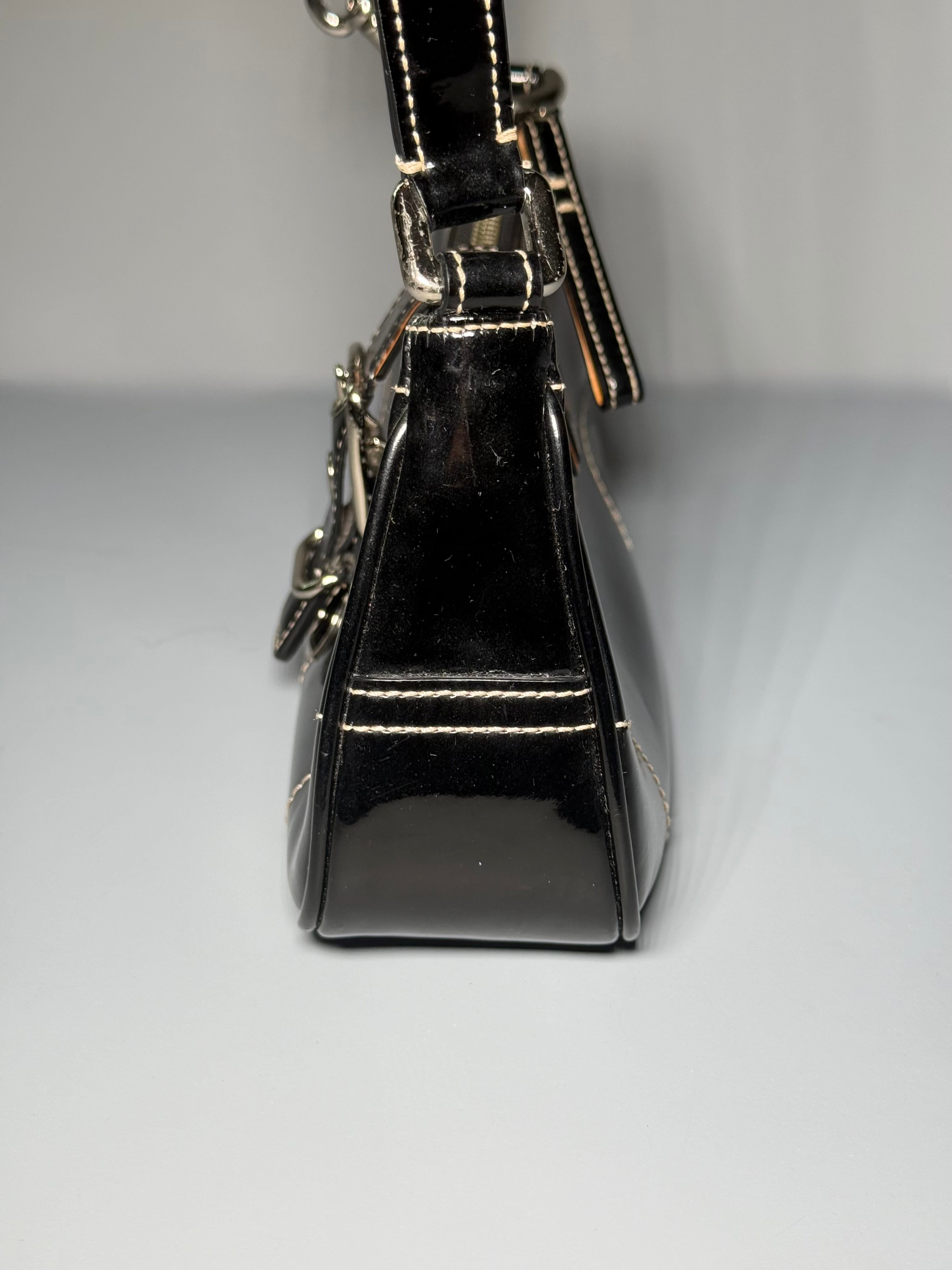 Coach Patent Leather Buckle Demi Bag