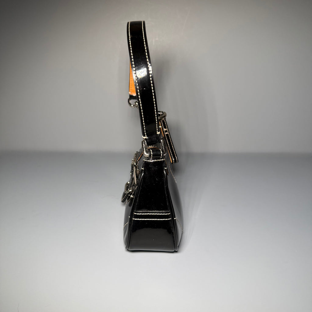 Coach Patent Leather Buckle Demi Bag