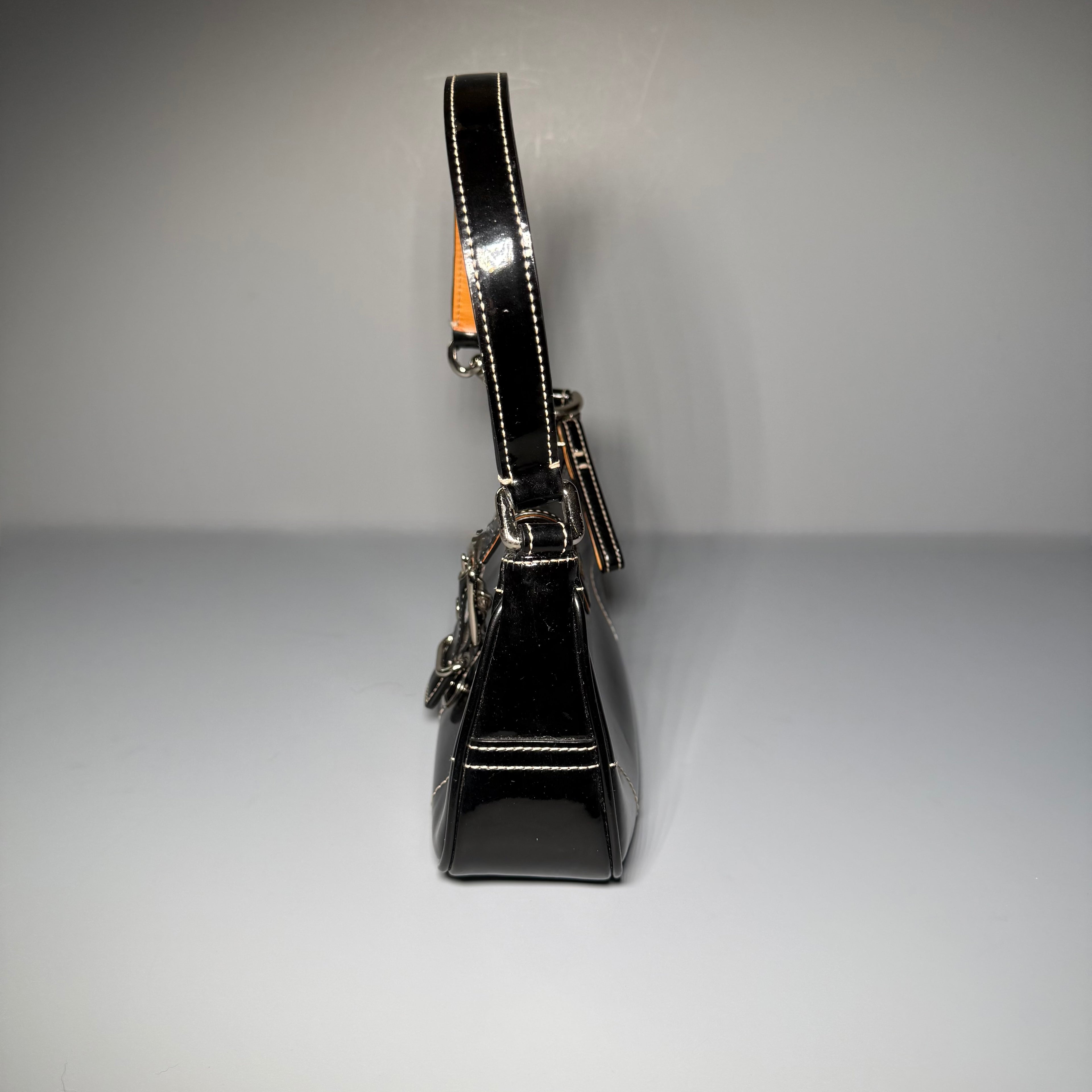 Coach Patent Leather Buckle Demi Bag