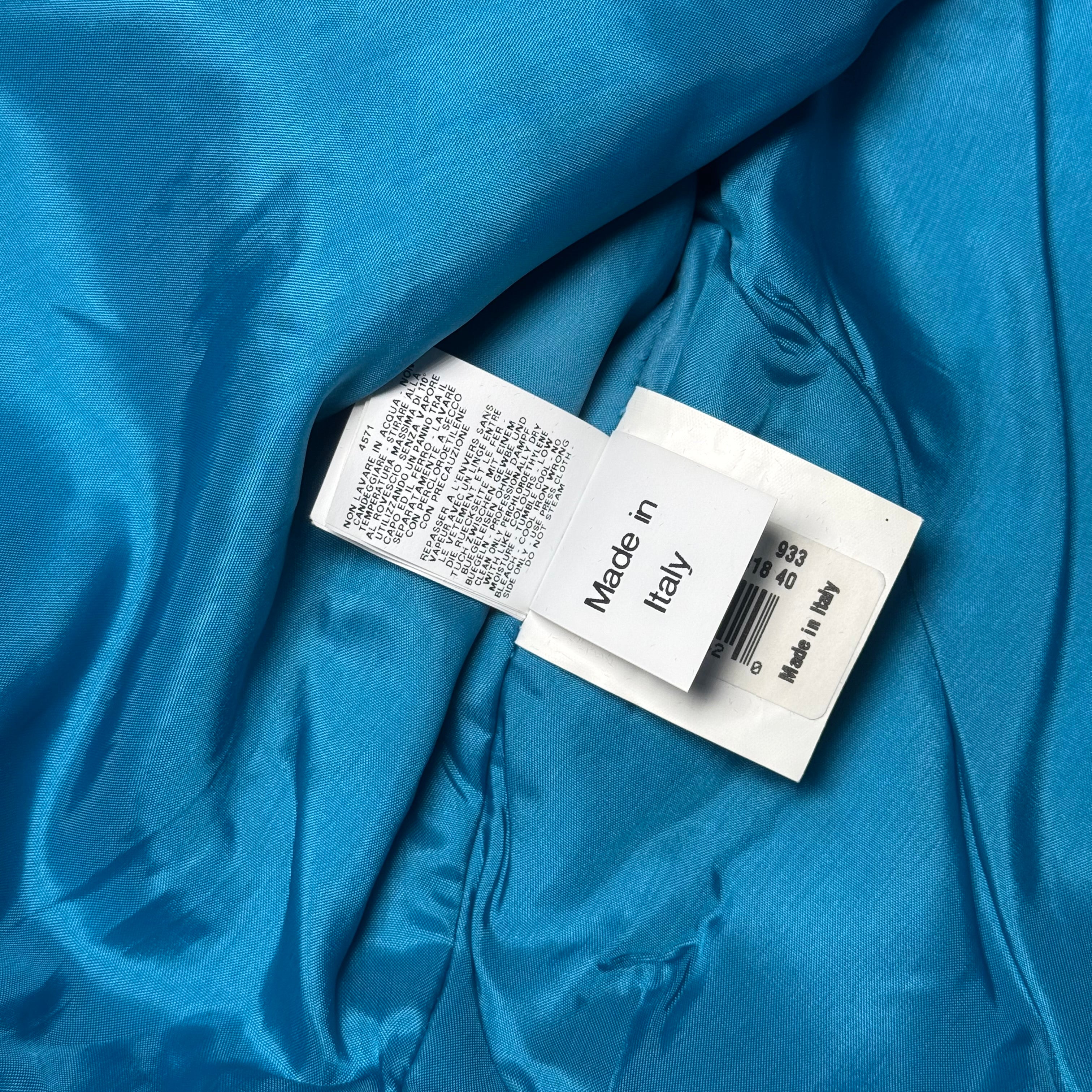 RARE Moschino SS17 Resort Runway Blue Satin Embroidered Moto Jacket