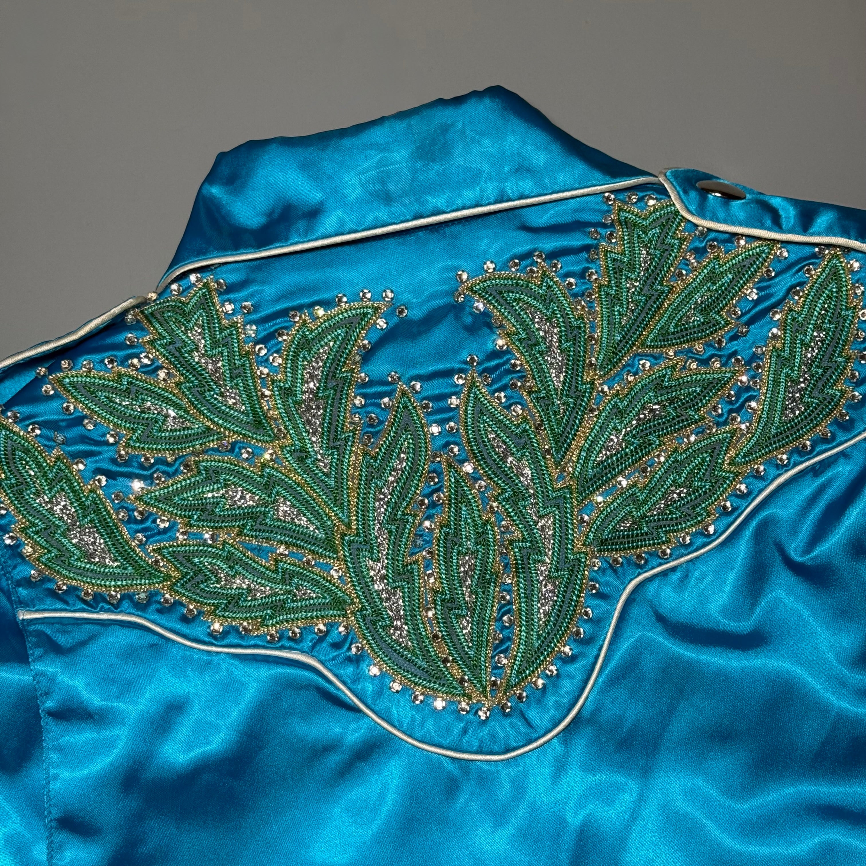 RARE Moschino SS17 Resort Runway Blue Satin Embroidered Moto Jacket