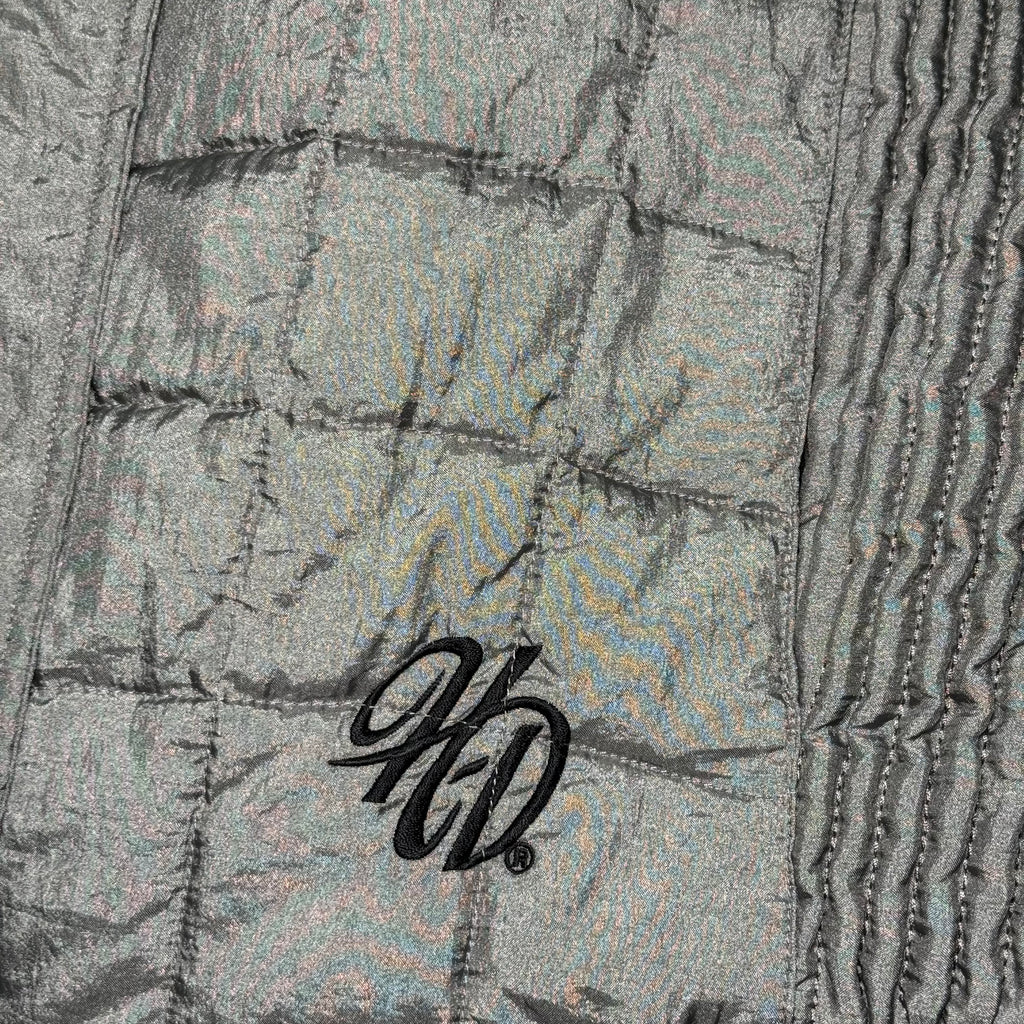 Harley-Davidson Metallic Silver Iridescent Quilted Puffer Vest