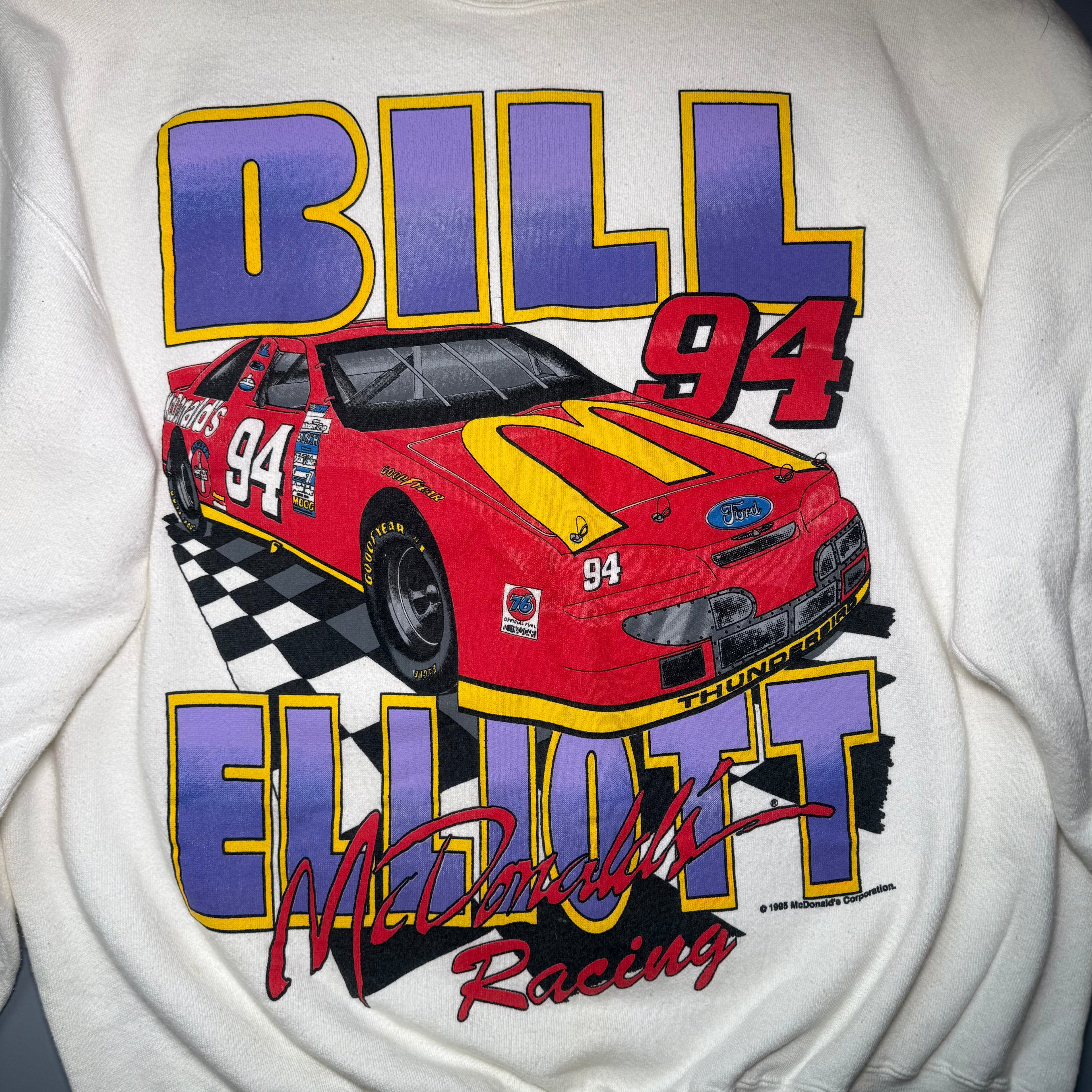 Rare 1995 Bill Elliott #94 McDonald’s Racing Crewneck