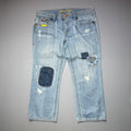 2000s Old Navy Patchwork Distressed Denim Capris