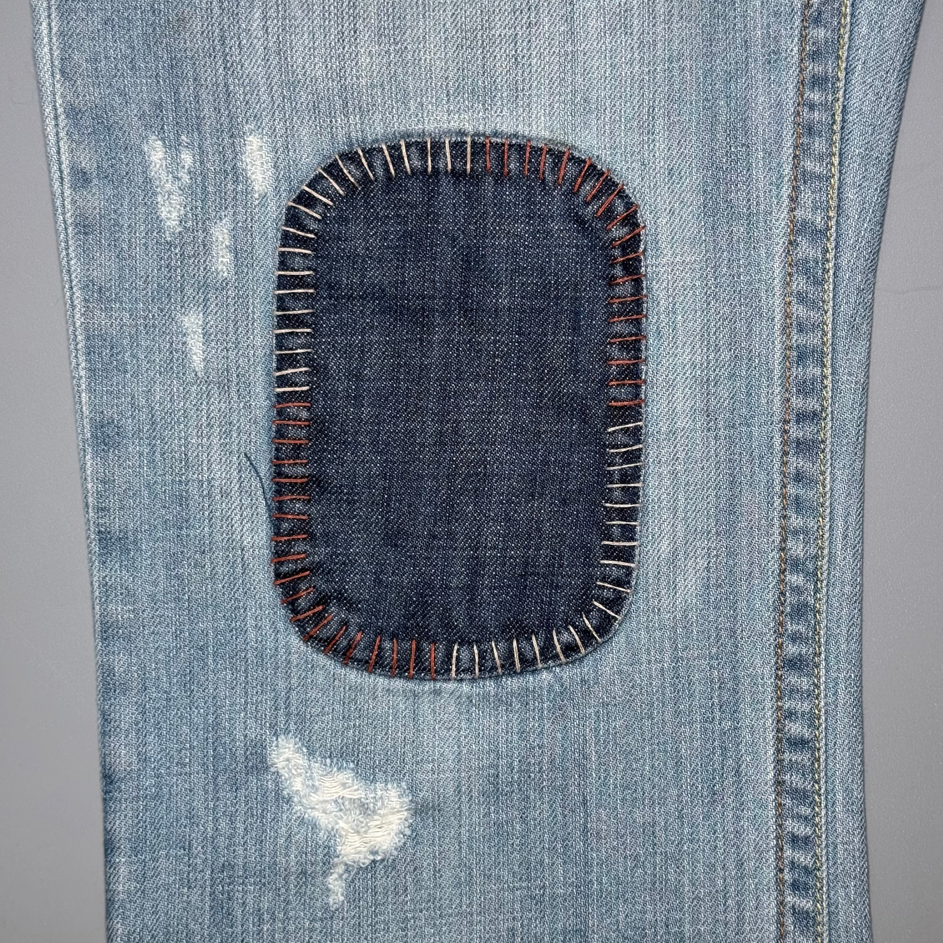 2000s Old Navy Patchwork Distressed Denim Capris