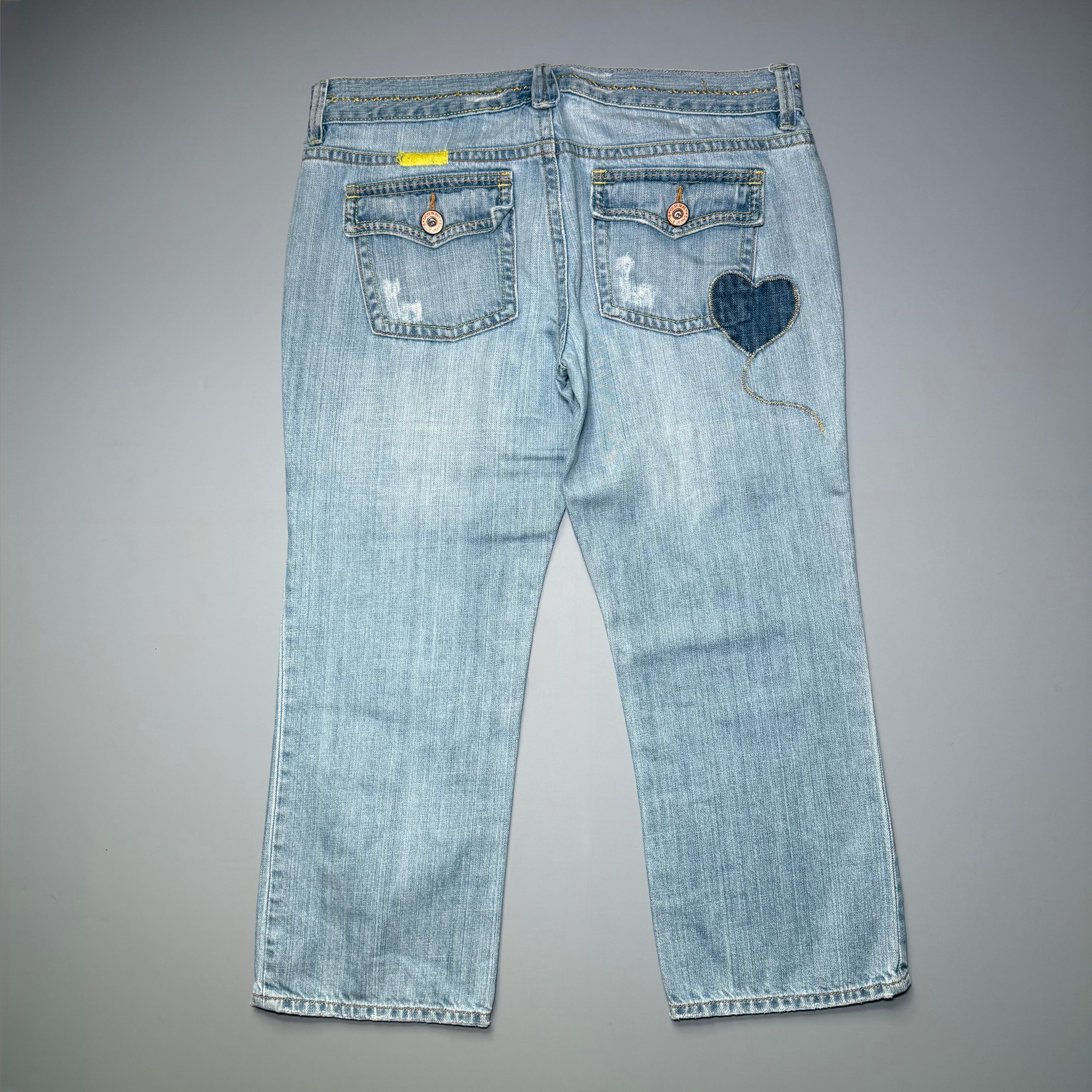 2000s Old Navy Patchwork Distressed Denim Capris