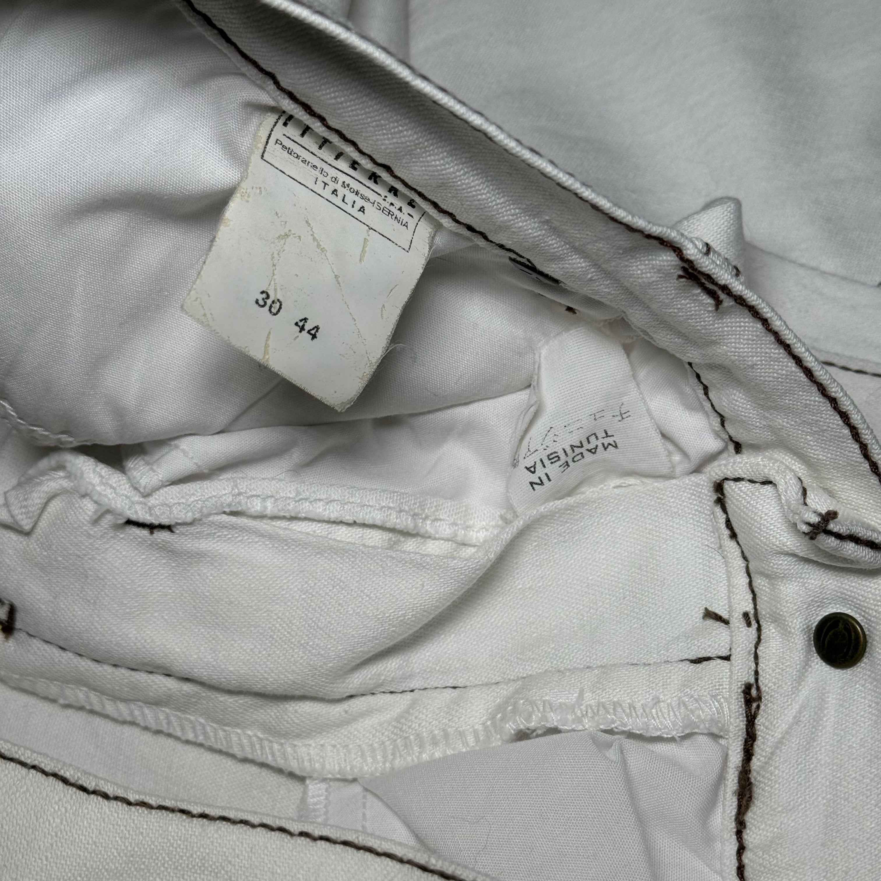 Just Cavalli Crystal JC Logo White Flare Jeans