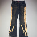 Y2K YOUNIQUE Flame Studded Flare Jeans