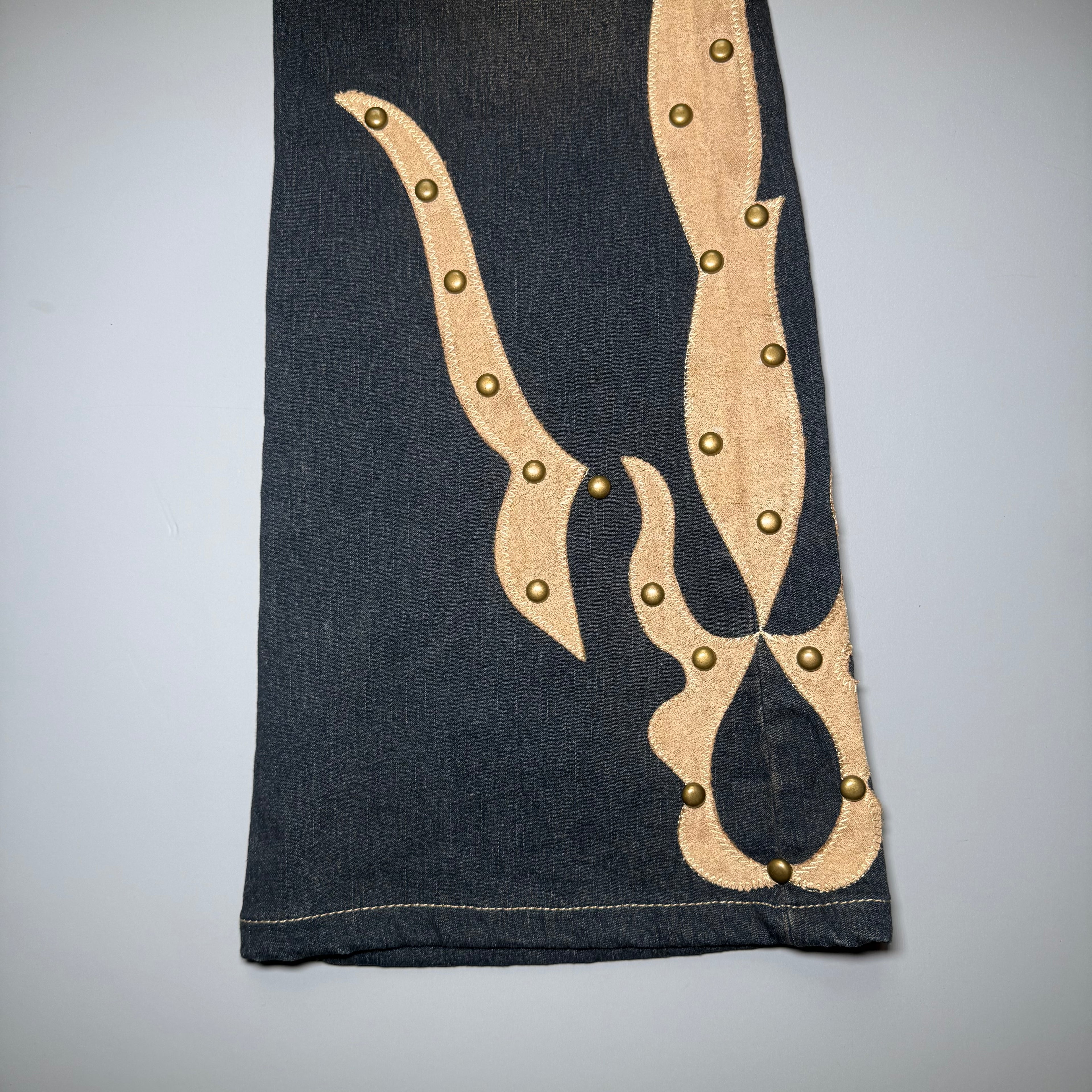 Y2K YOUNIQUE Flame Studded Flare Jeans