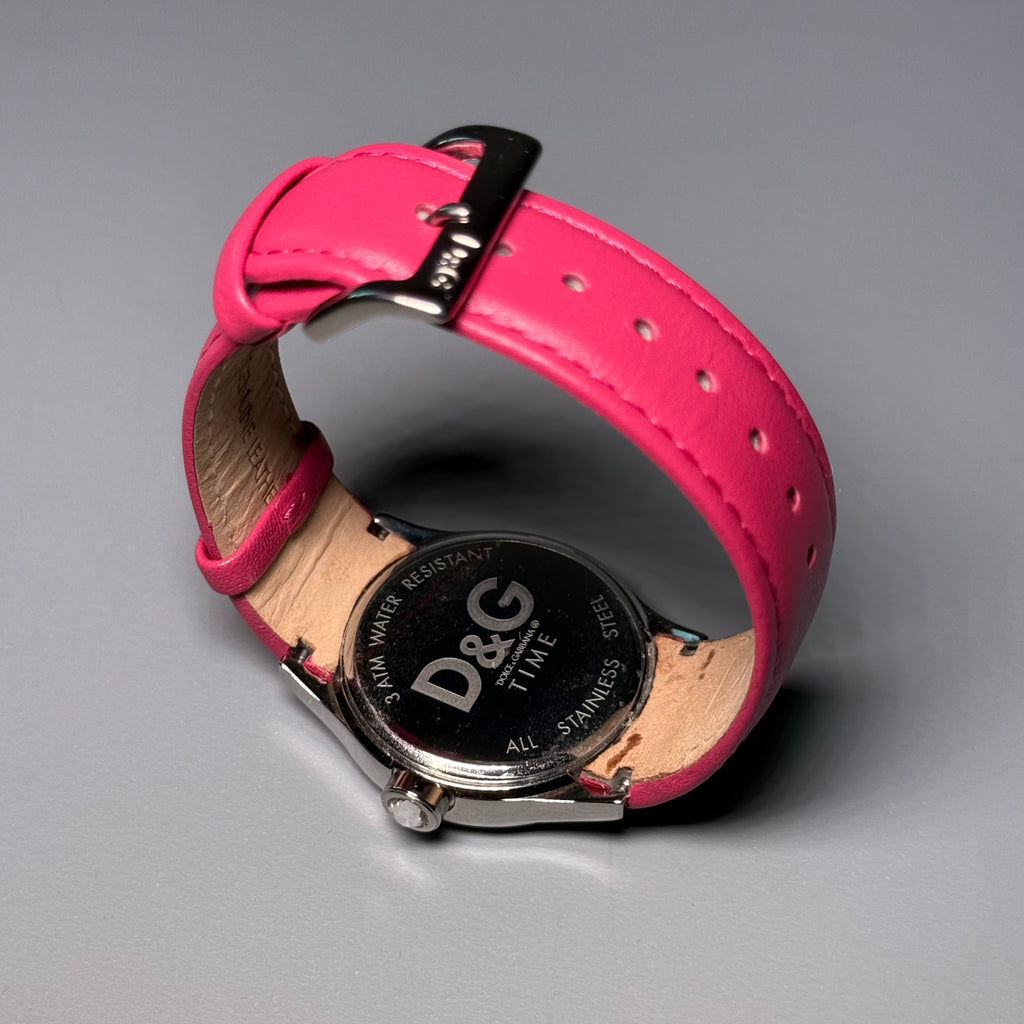 D&G Dolce & Gabbana Time Pink Crystal Logo Watch