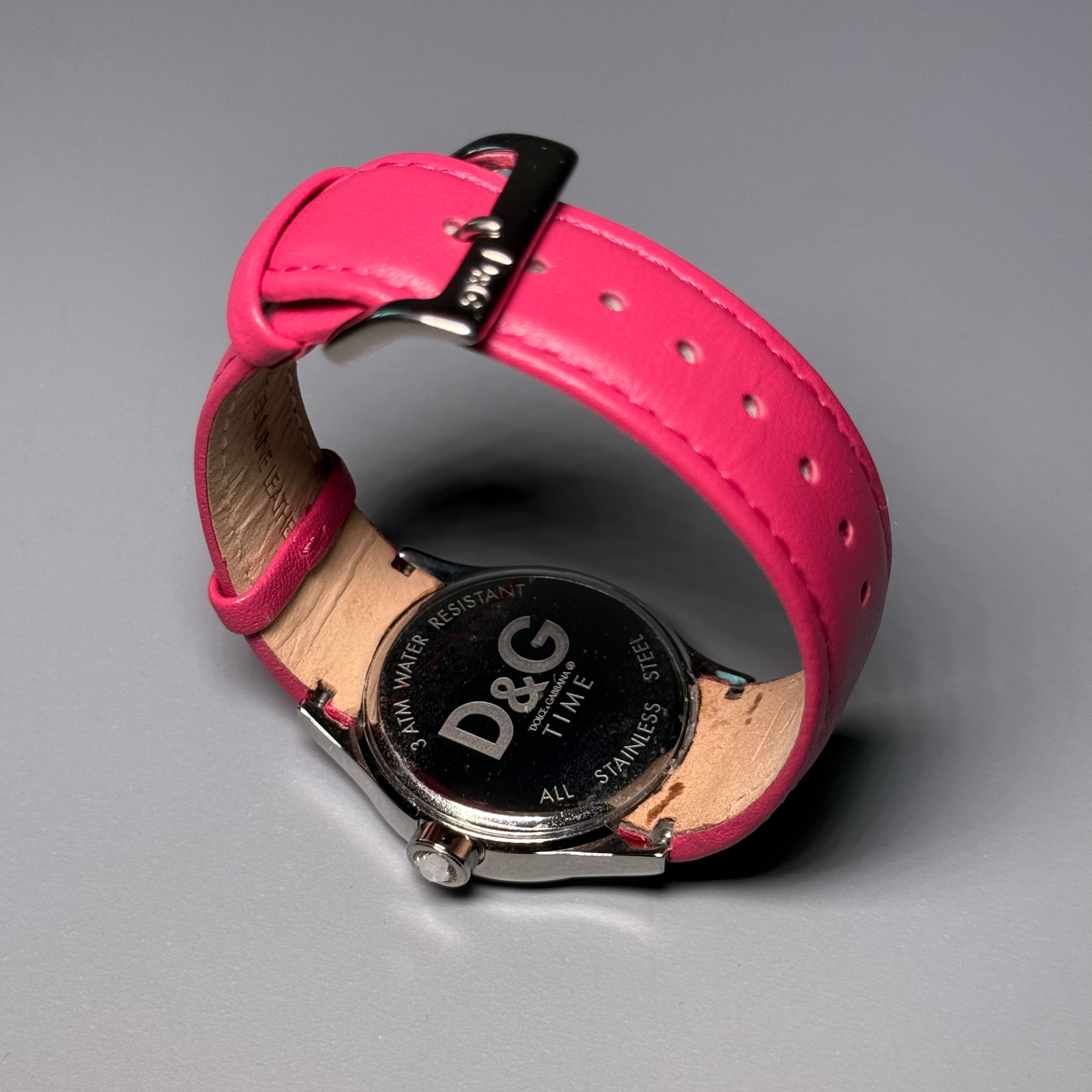 D&G Dolce & Gabbana Time Pink Crystal Logo Watch