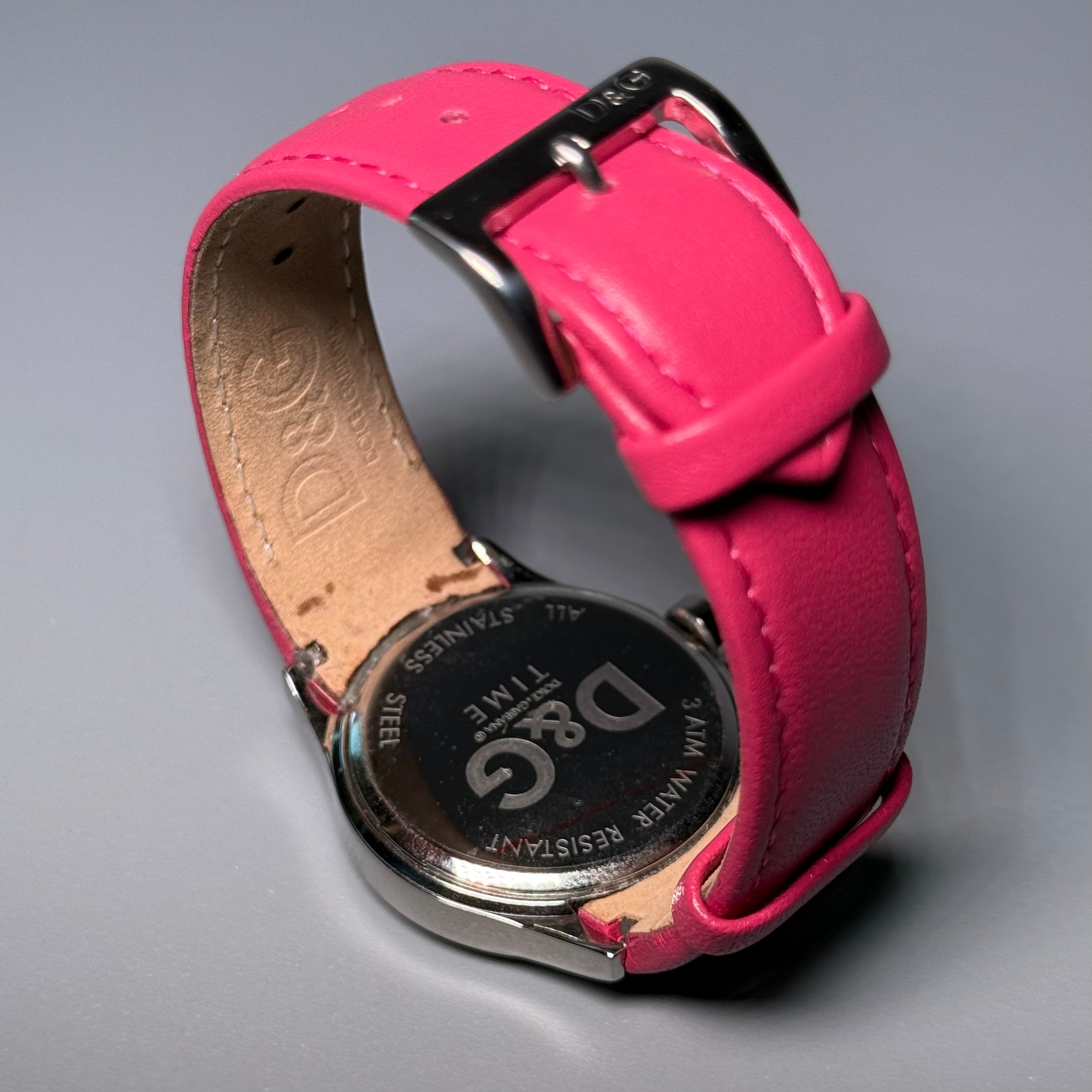 D&G Dolce & Gabbana Time Pink Crystal Logo Watch