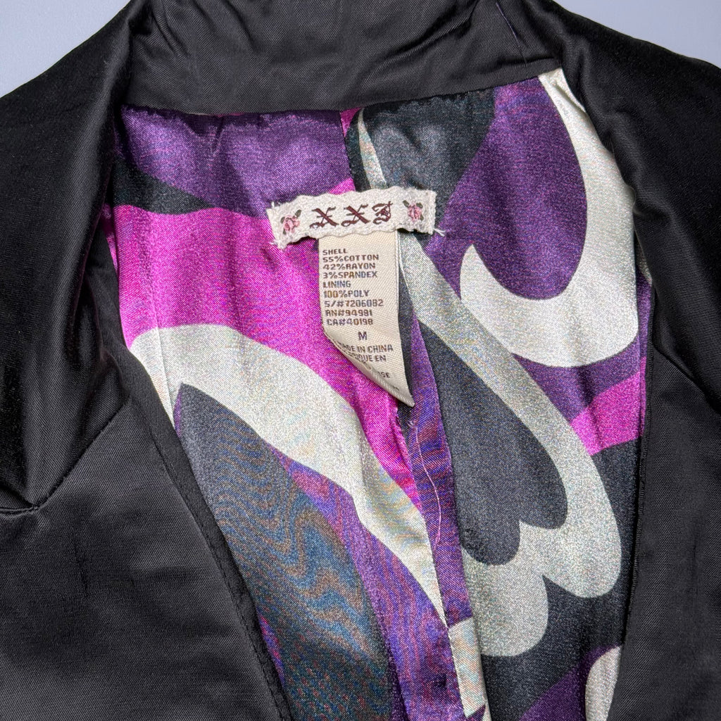 XXI Forever 21 Silk Blend Satin Cropped Blazer