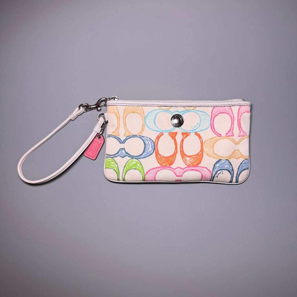 Coach Multicolor Scribble Wristlet
