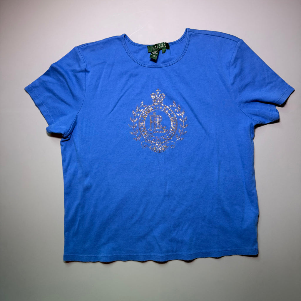 90’s Lauren Ralph Lauren Royal Blue Studded top