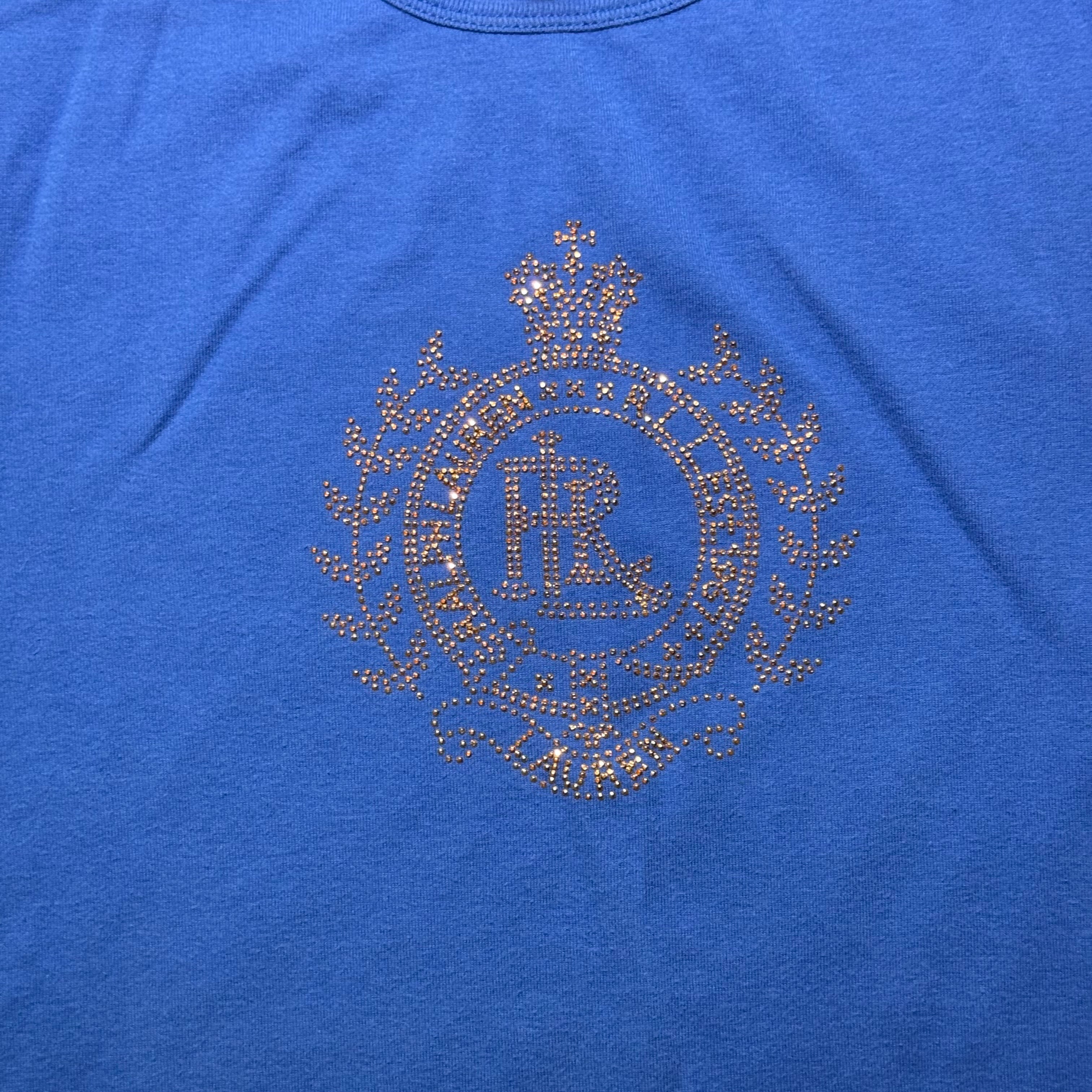 90’s Lauren Ralph Lauren Royal Blue Studded top