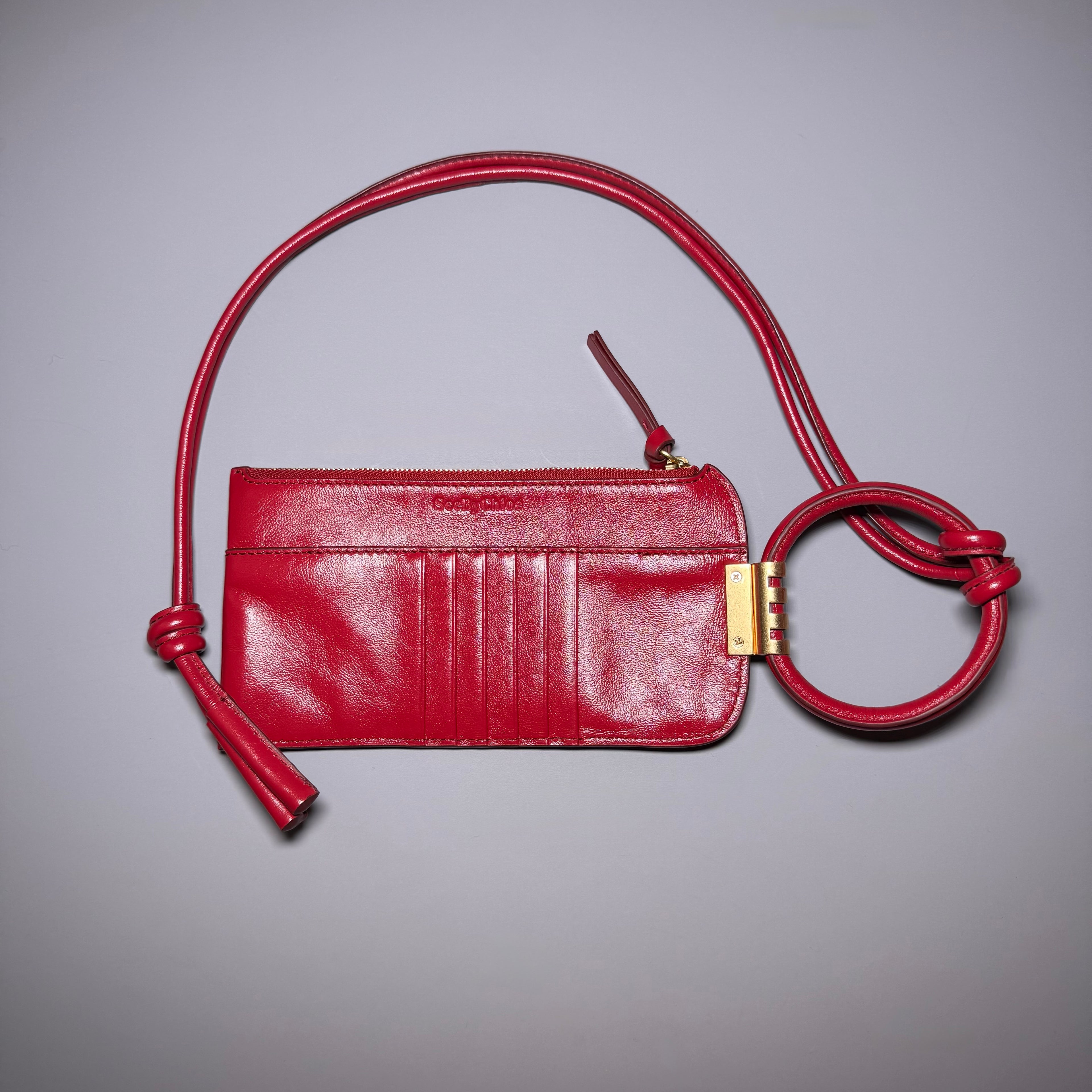See By Chloe Eleonora Red Leather Pouch Crossbody