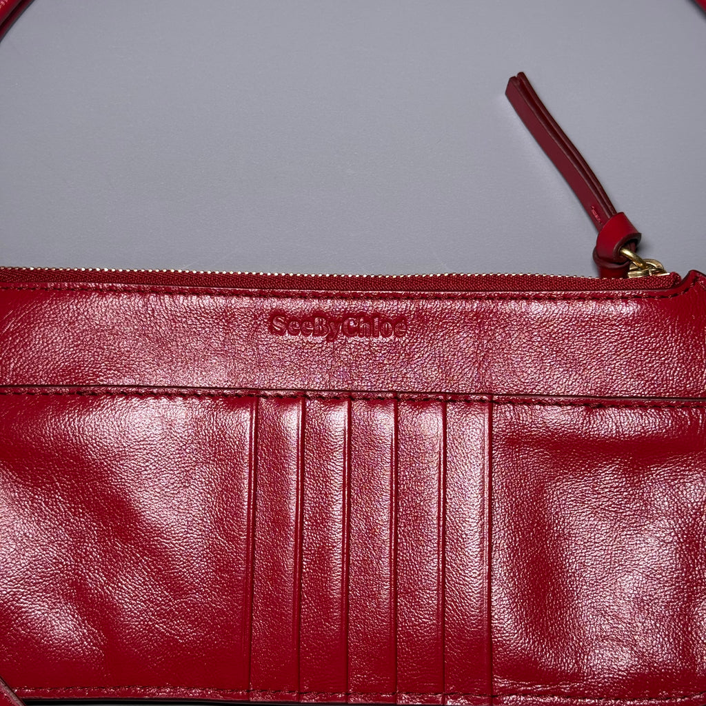 See By Chloe Eleonora Red Leather Pouch Crossbody