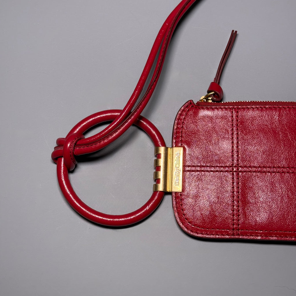 See By Chloe Eleonora Red Leather Pouch Crossbody