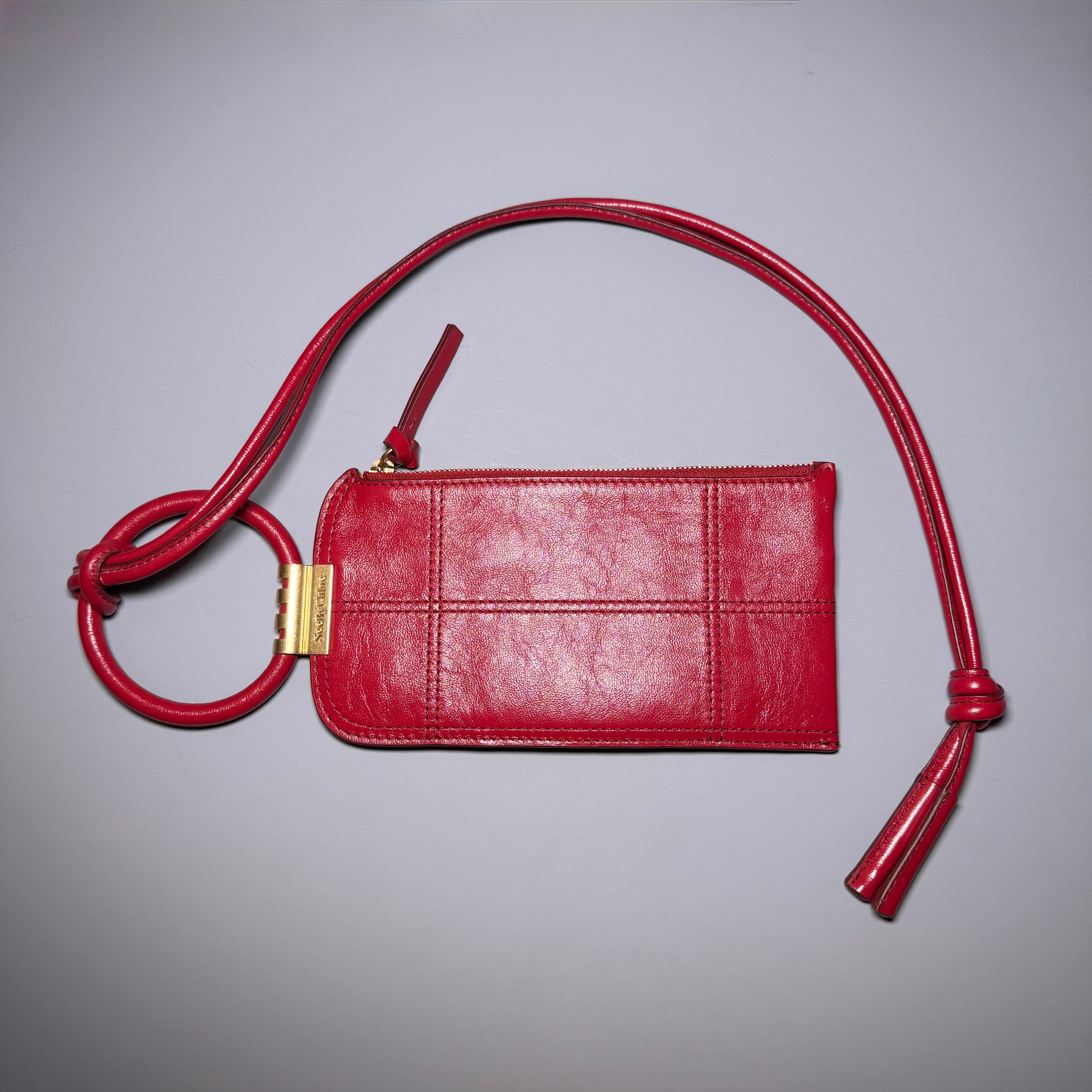 See By Chloe Eleonora Red Leather Pouch Crossbody