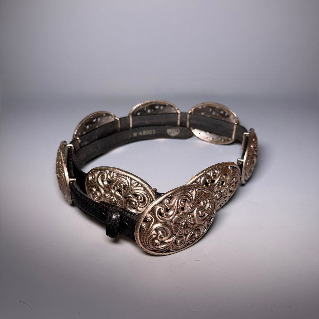 Brighton Silver Concho Floral Belt