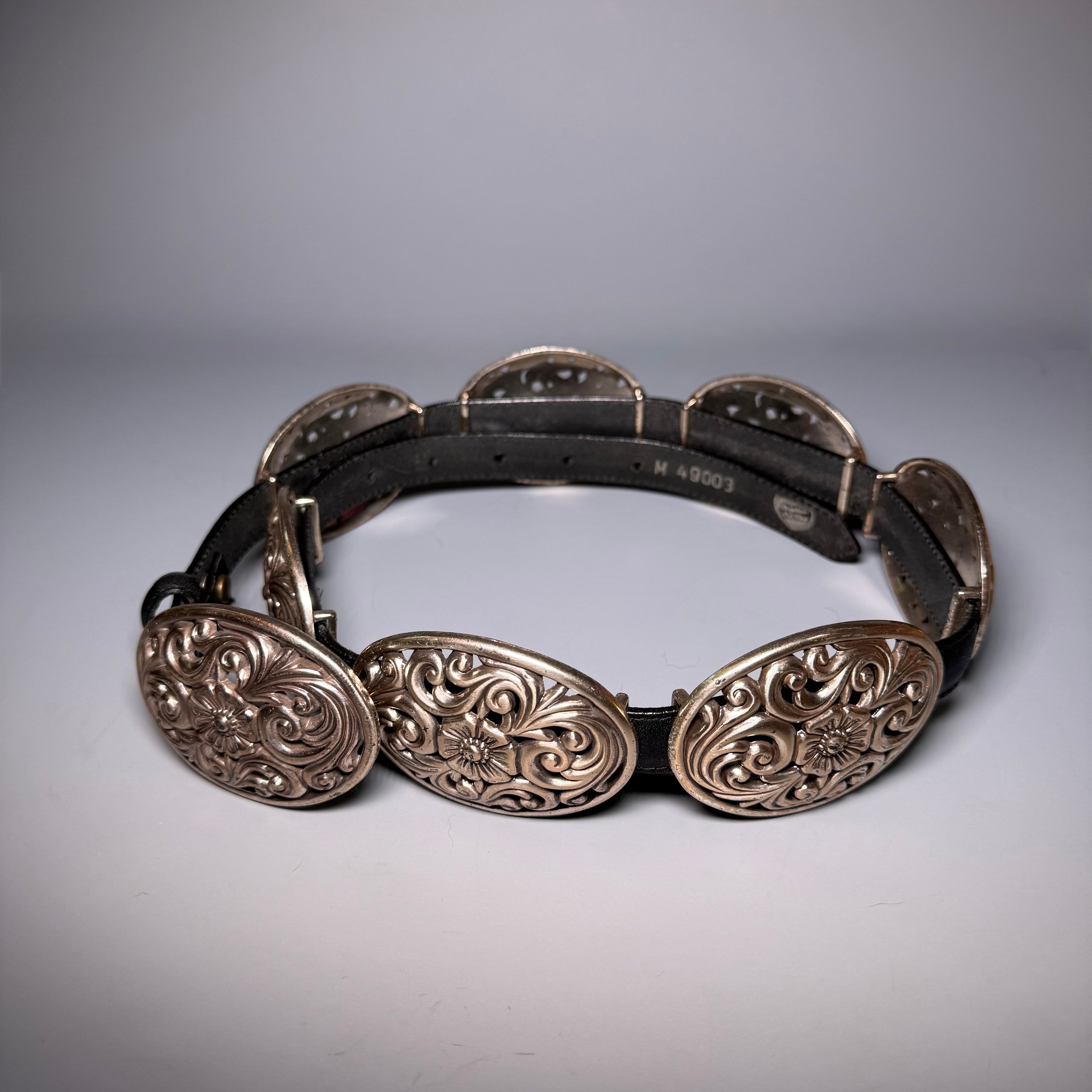 Brighton Silver Concho Floral Belt