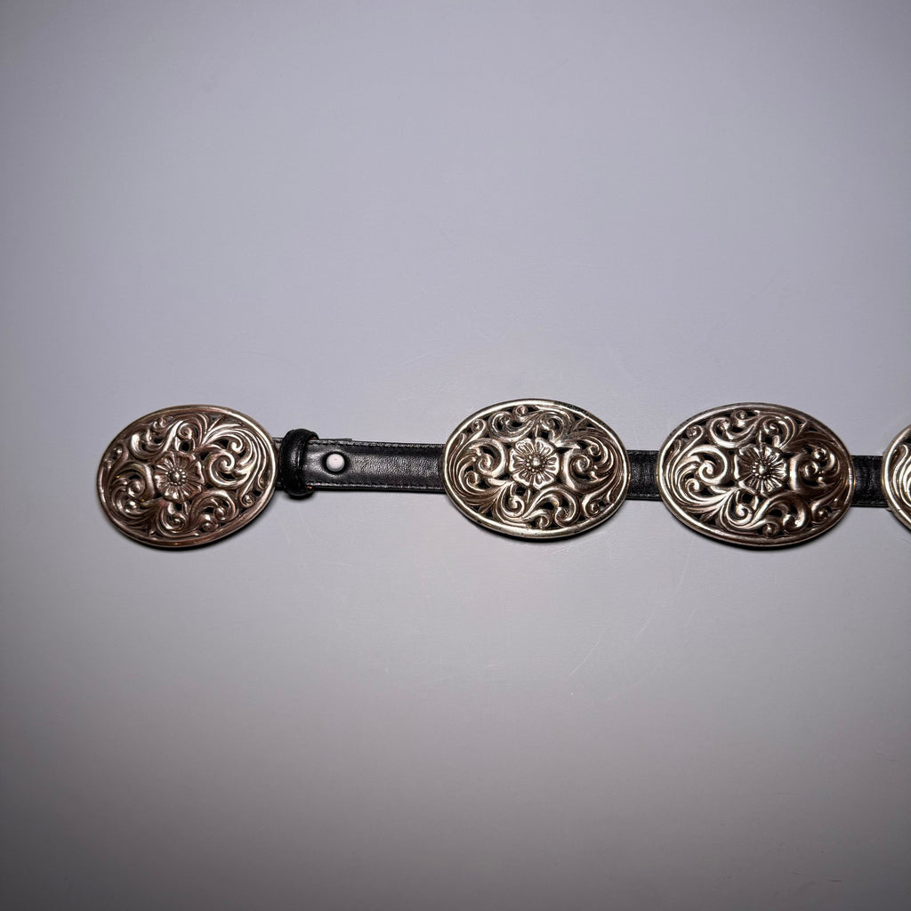 Brighton Silver Concho Floral Belt